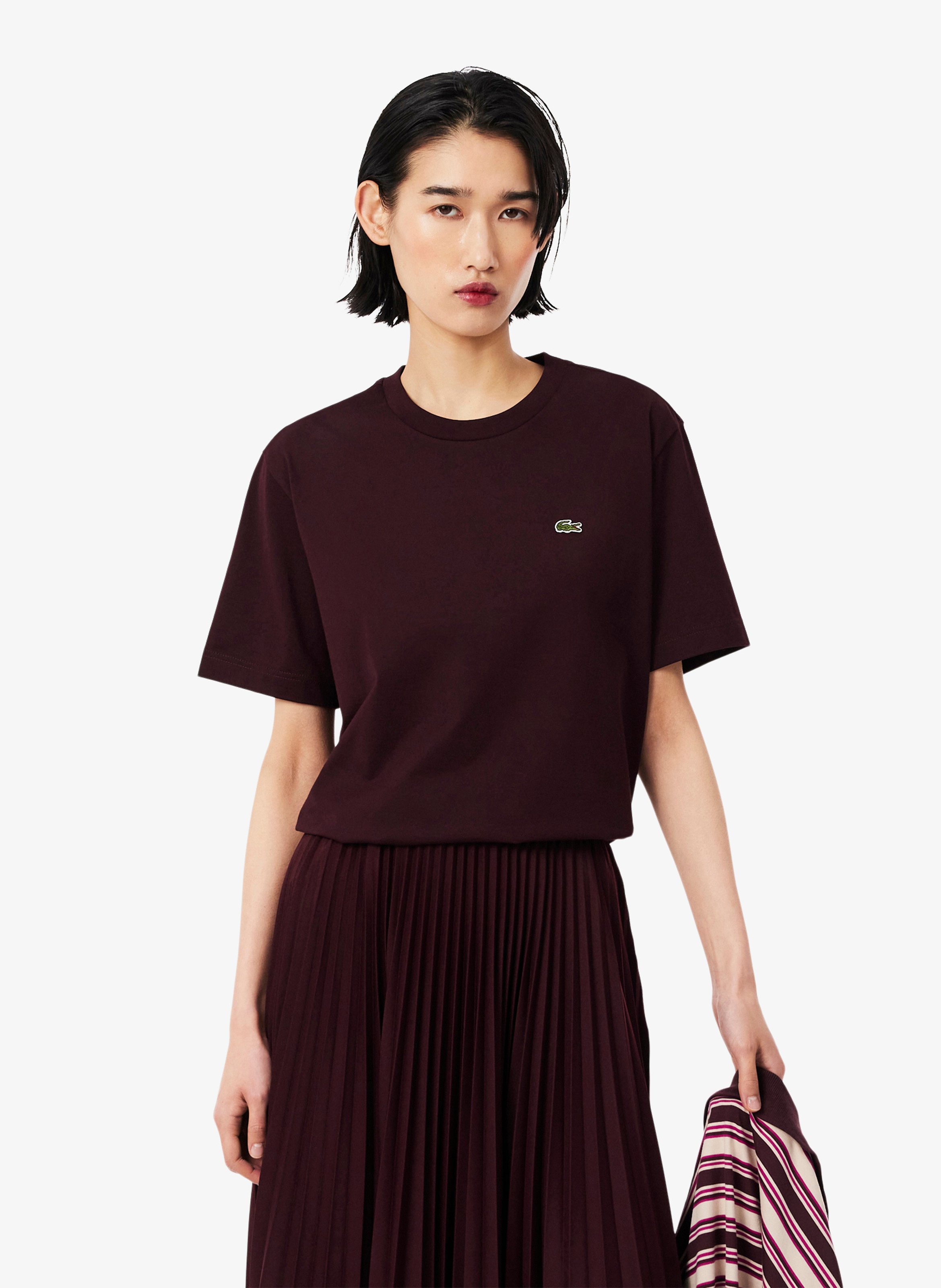 Tee-shirt manches courtes en coton LACOSTE Rouge