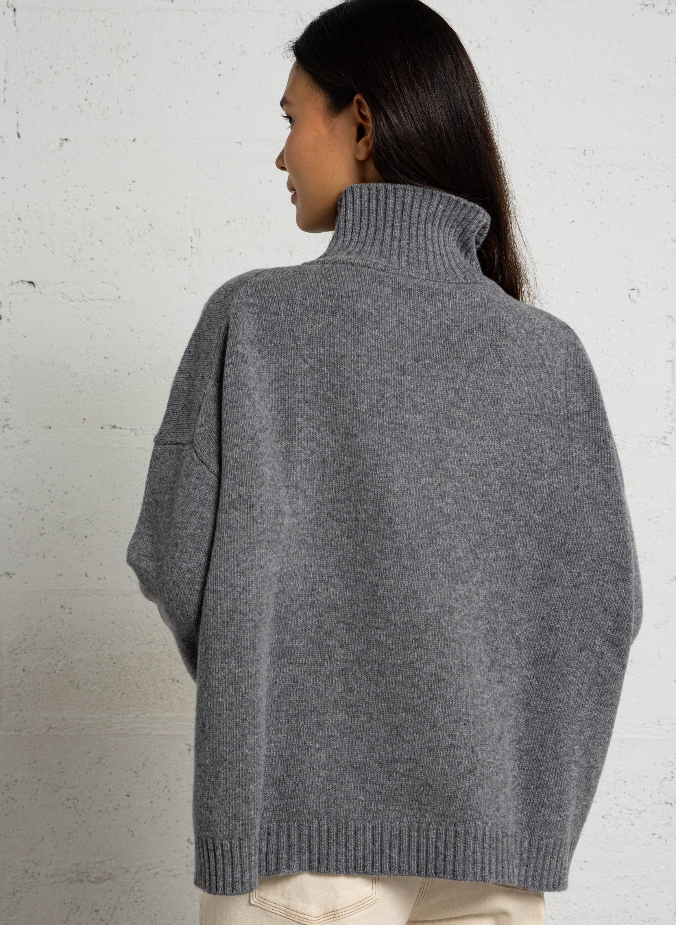 Loose-fit wool sweater with high neck MAX MARA WEEK END Silver