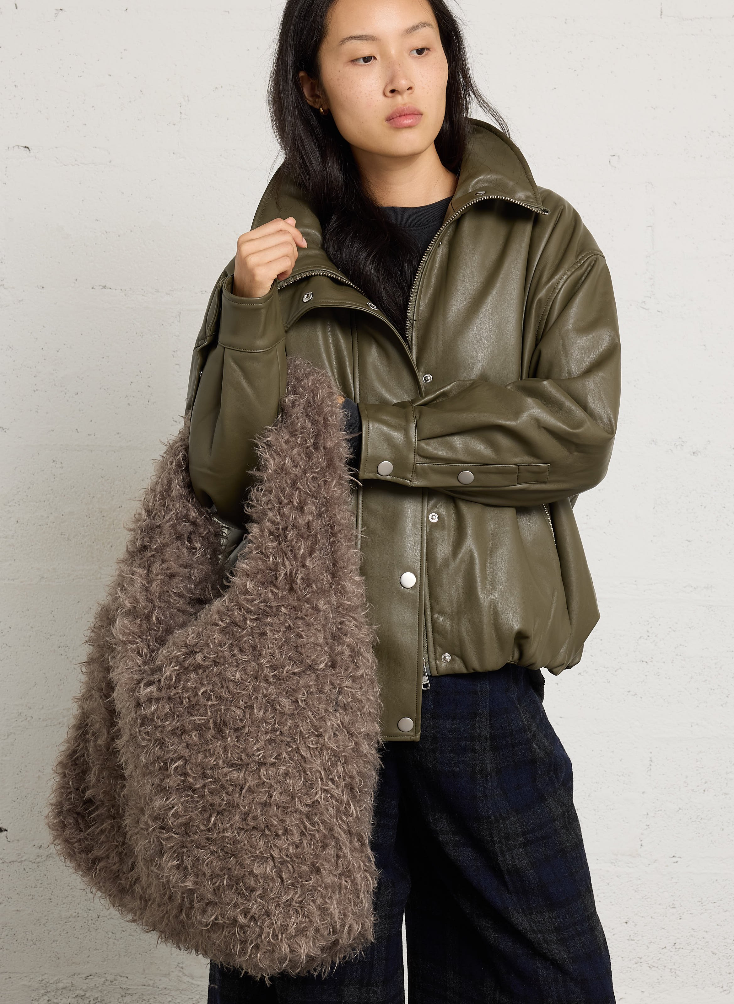 Faux fur shopper bag BELLEROSE Beige