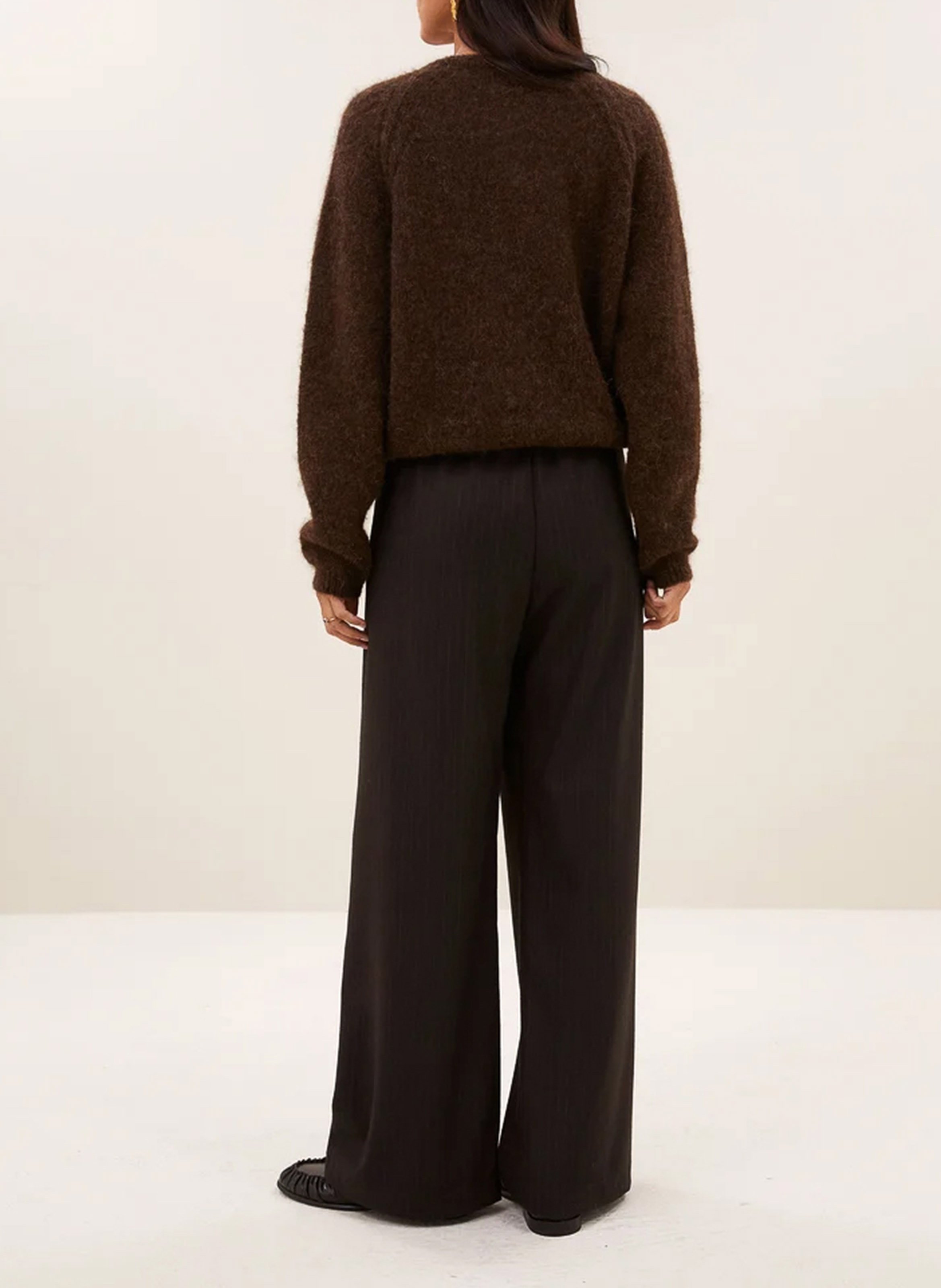 Gilet oversize en laine mélangée BY BAR Marron