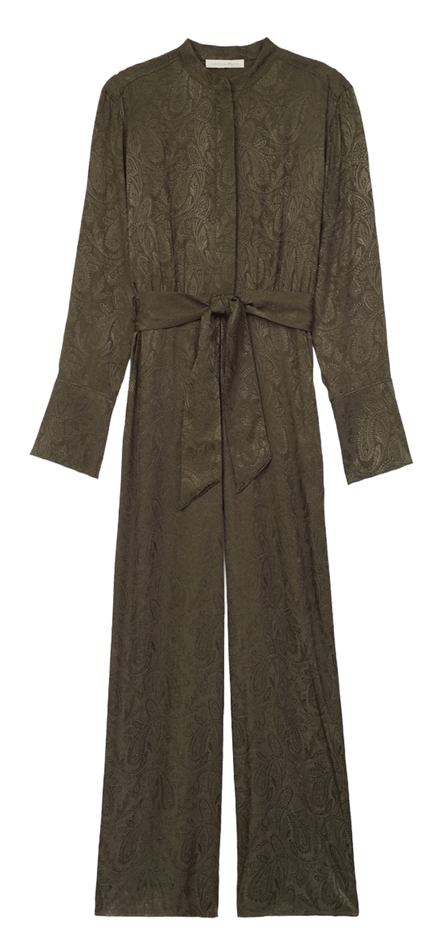 Jumpsuit met ronde hals van jacquardstof VANESSA BRUNO Kaki