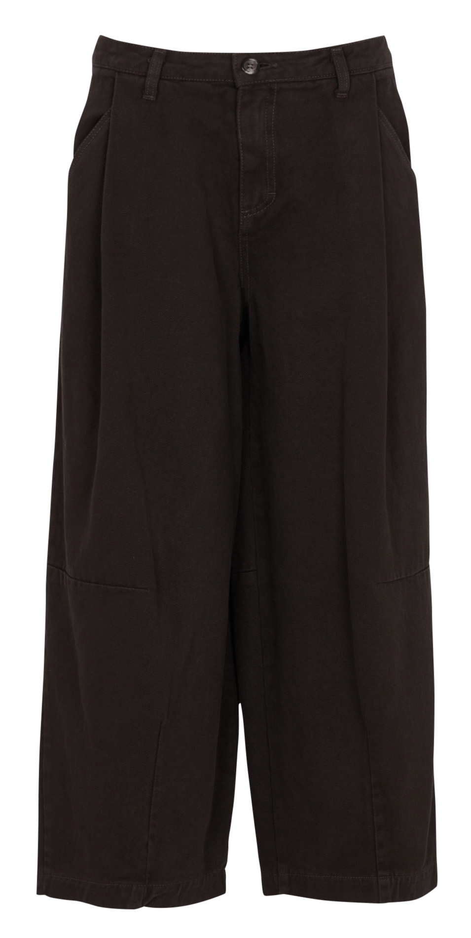 Pantalon large en coton PLEASE Marron