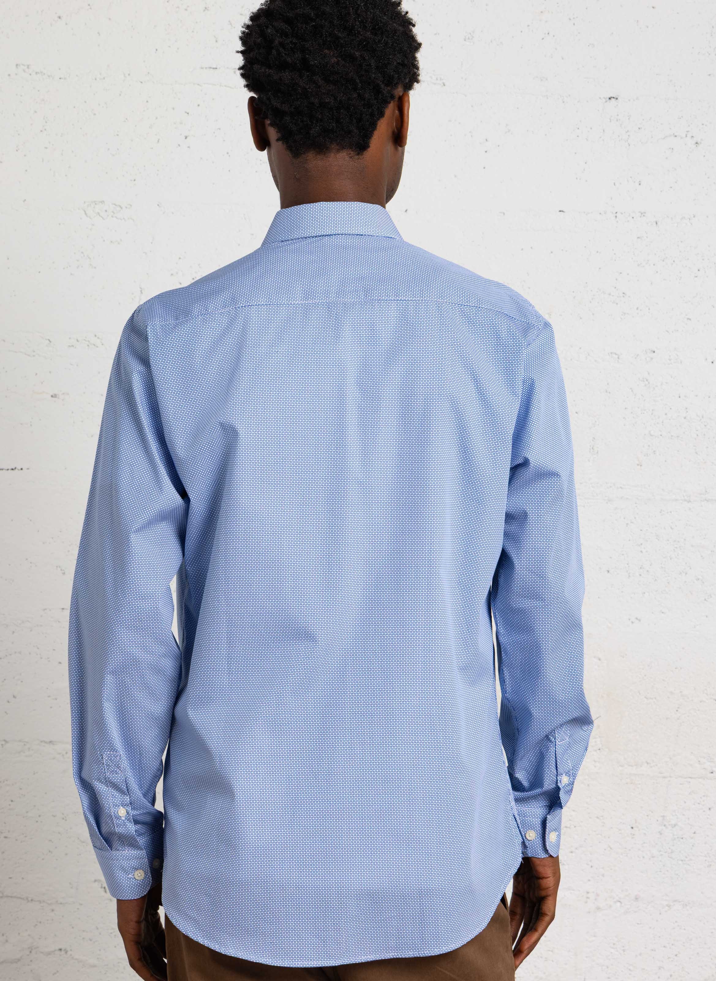Chemise col classique en coton AU PRINTEMPS PARIS Bleu