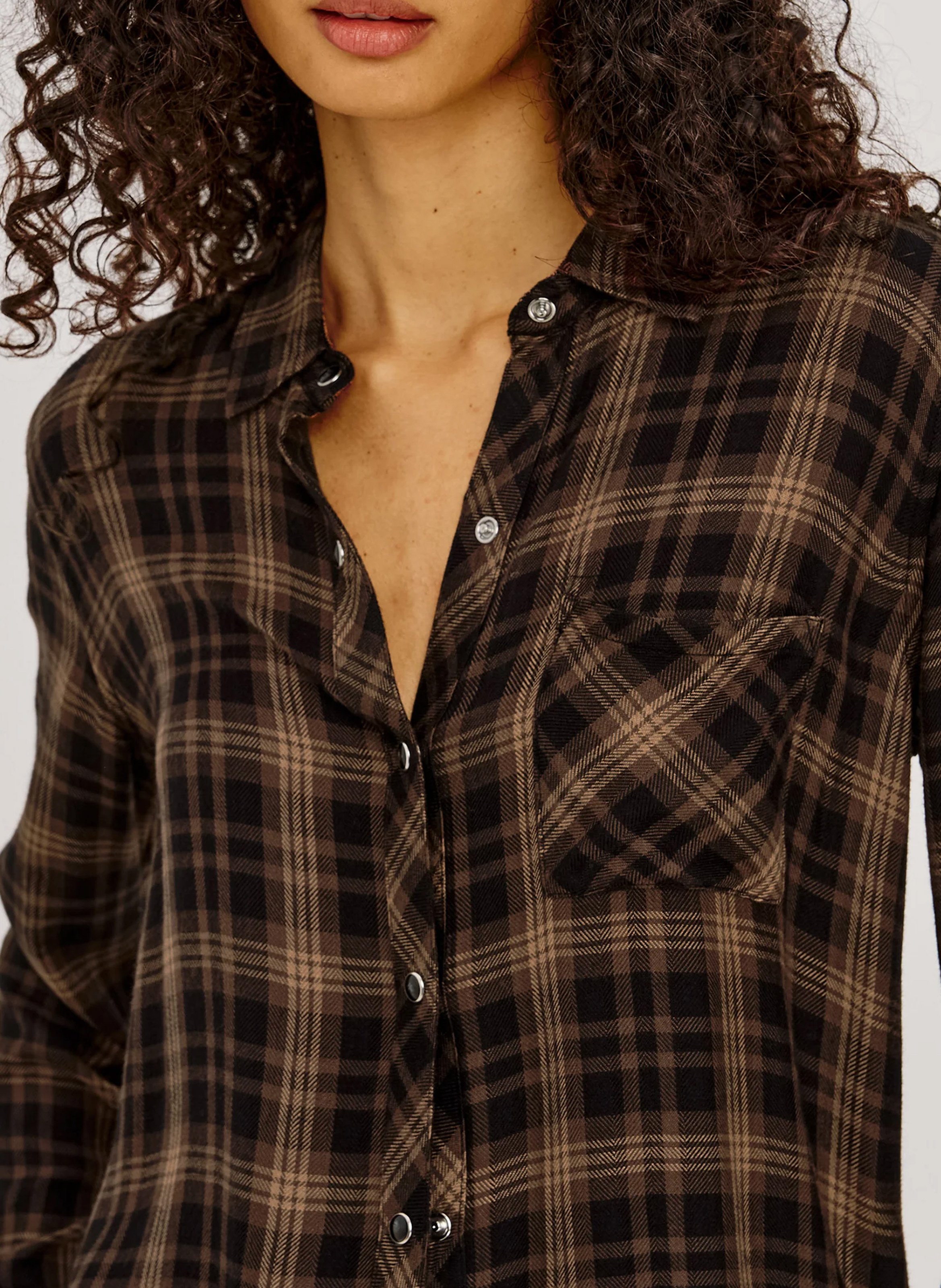 Straight checked shirt RAILS Brown