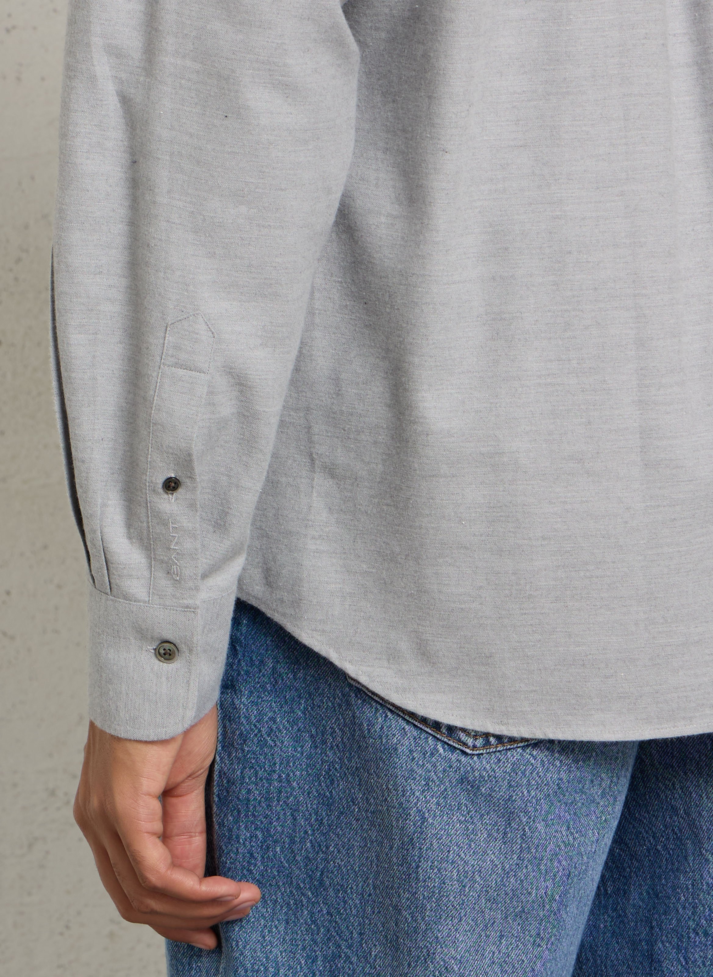 Straight shirt with classic collar in organic cotton GANT Grey