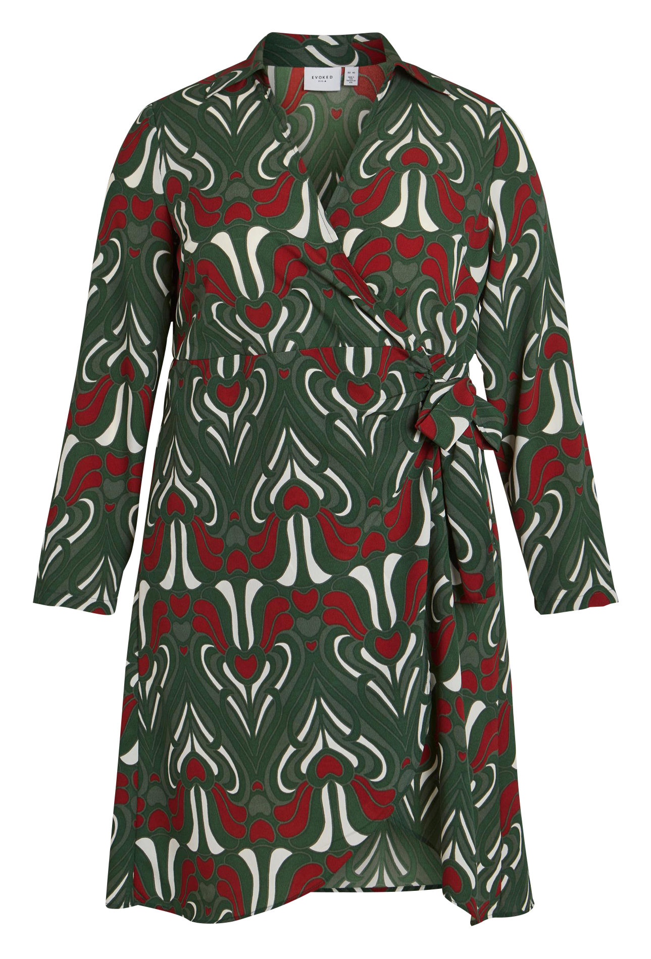 Robe courte portefeuille imprimée  EVOKED Vert