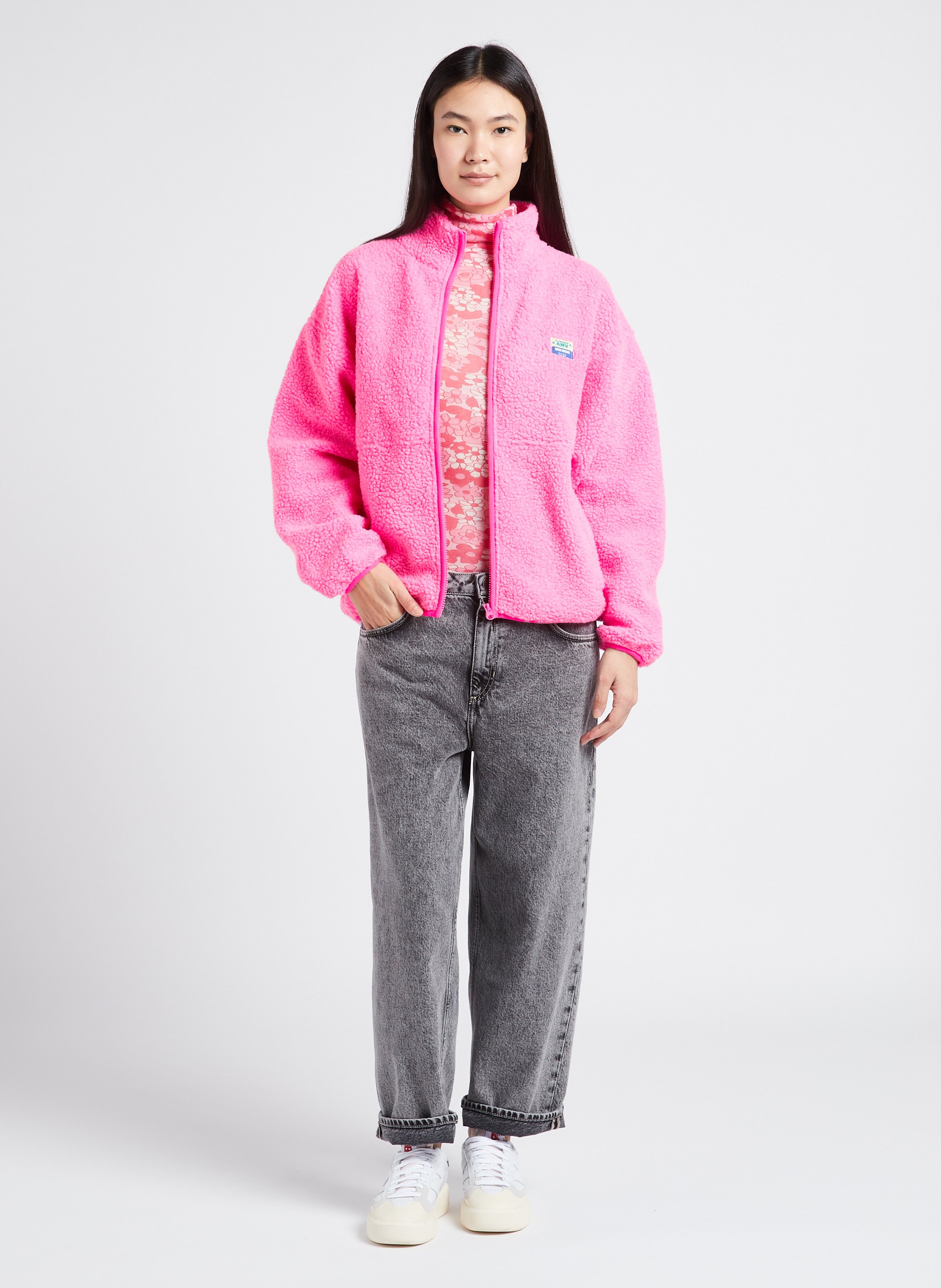 Fleecejacke mit Reißverschluss AMERICAN VINTAGE Rosa