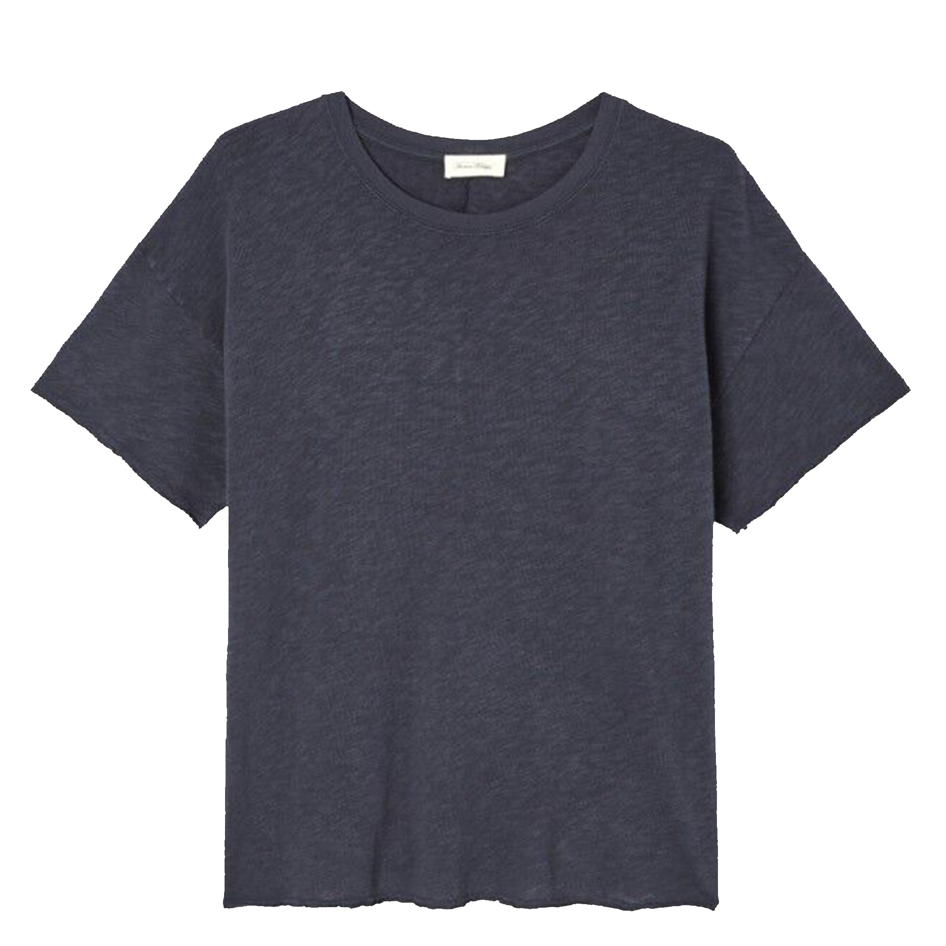 Straight cotton round-neck T-shirt Blue