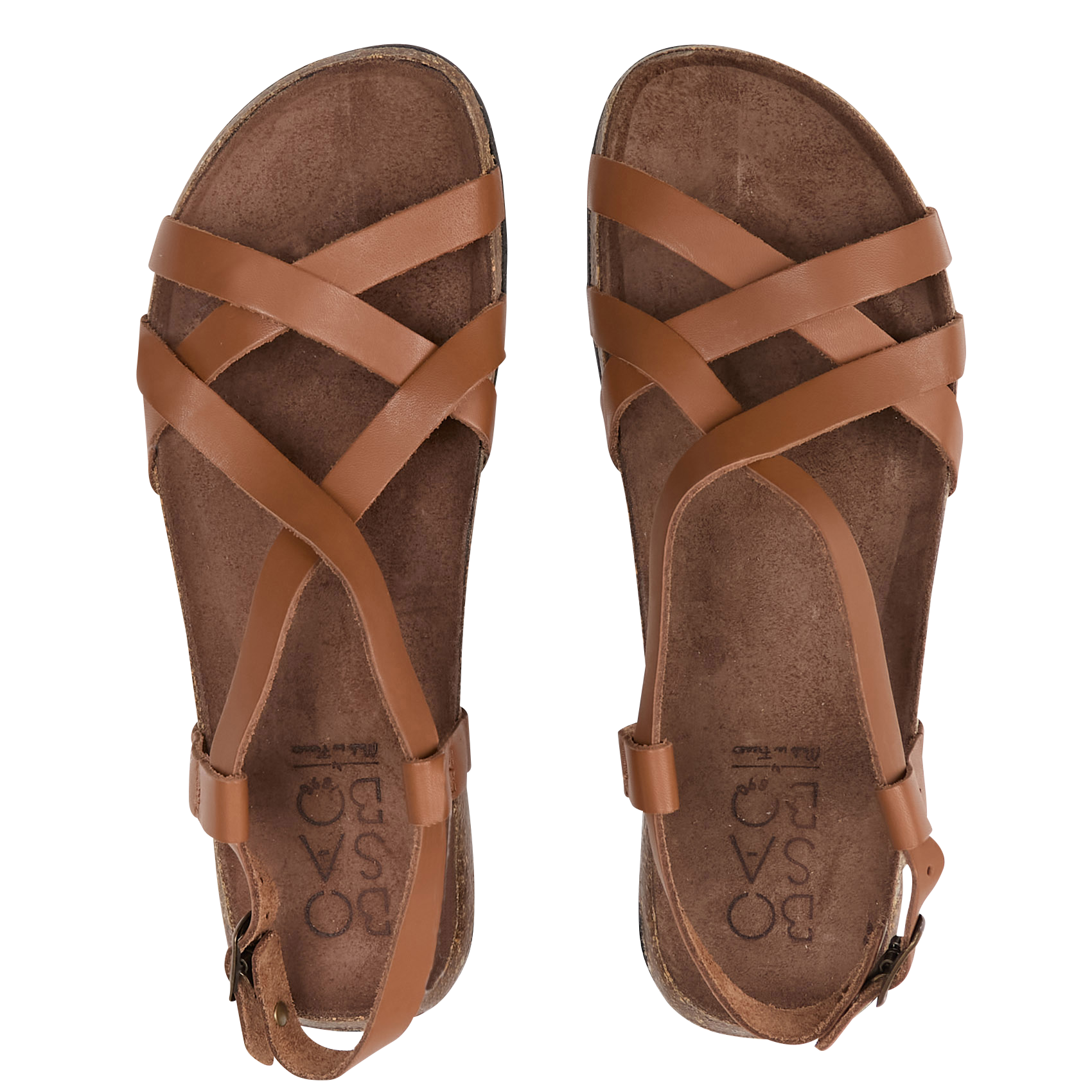 Hoge sandalen met vierkante hak BOSABO Bruin