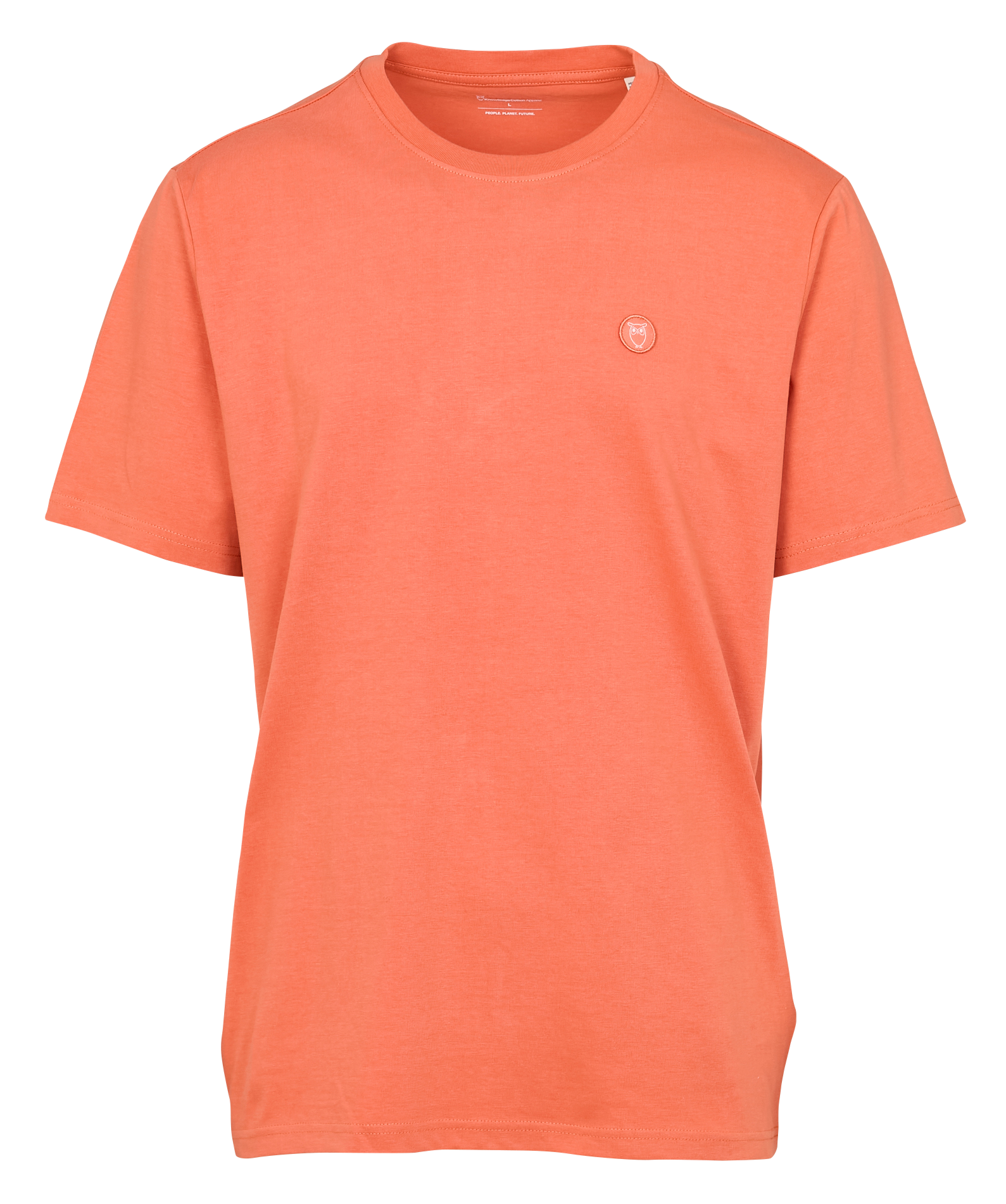 Tee-shirt droit col rond en coton bio KNOWLEDGE COTTON APPAREL Orange