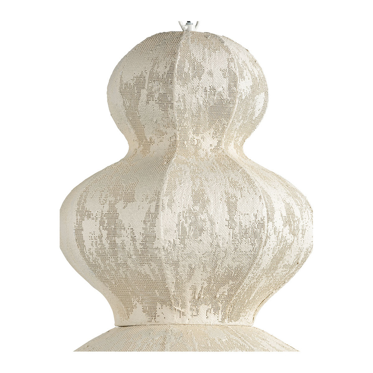 Sora fabric and metal pendant light - cream - ø 49 x 84 cm BLANC D'IVOIRE White