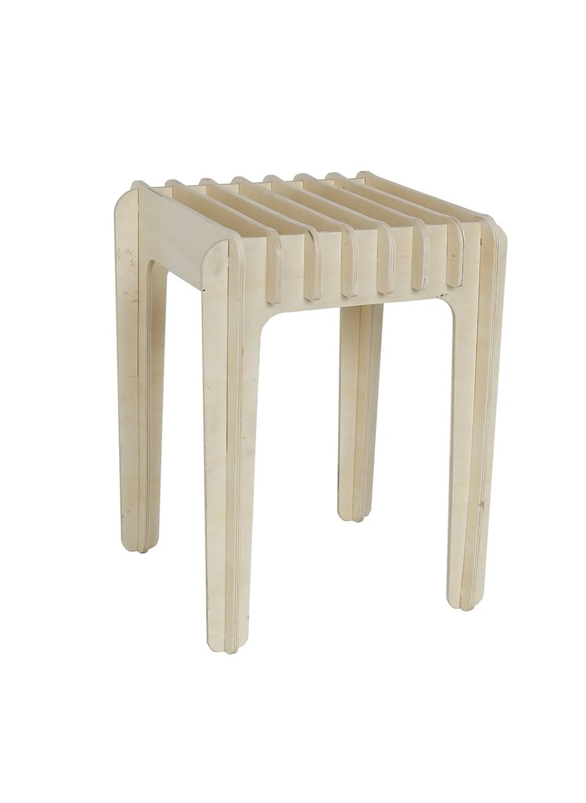 Square plywood stool FACTORY Beige