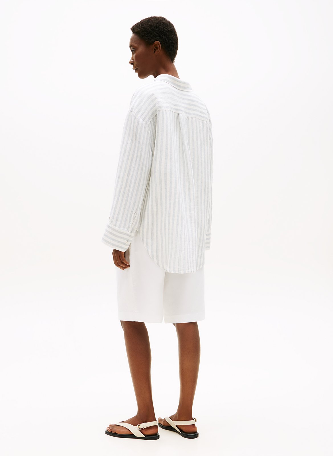 Straight striped linen shirt TOMMY HILFIGER White