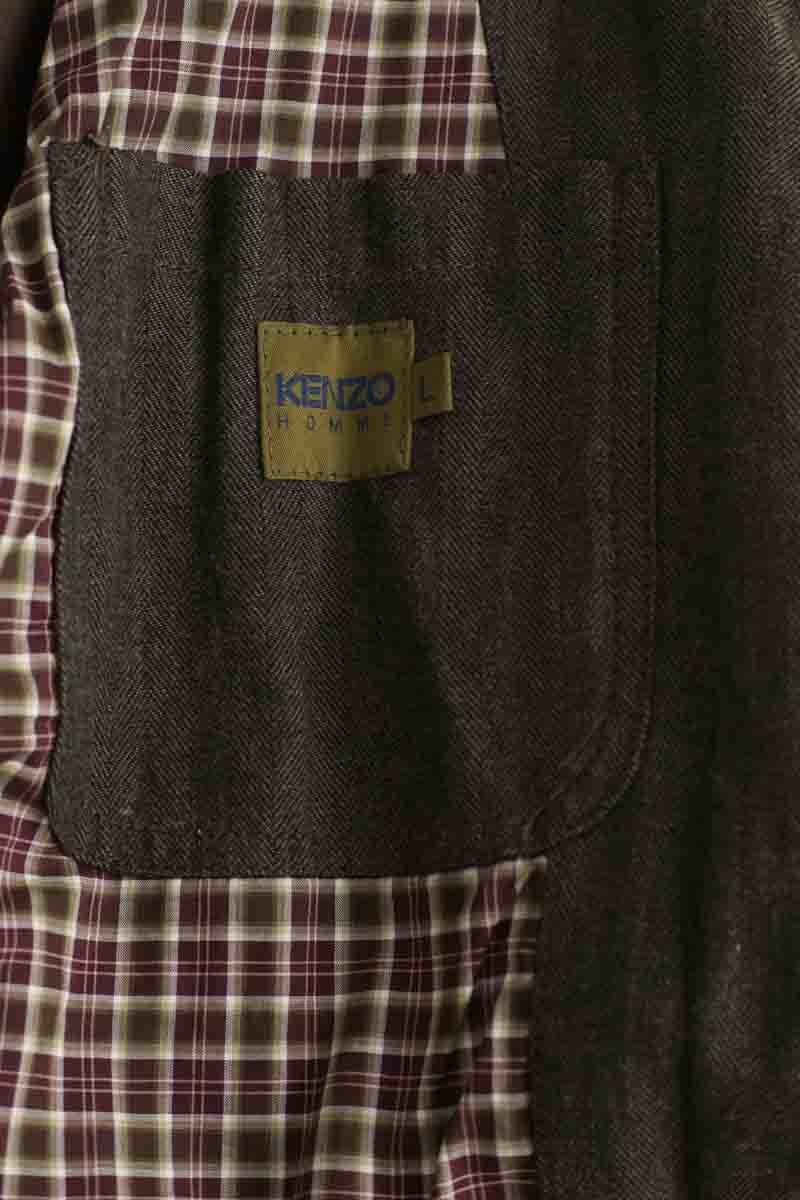 Dual material cardigan KENZO - SECONDE MAIN Brown