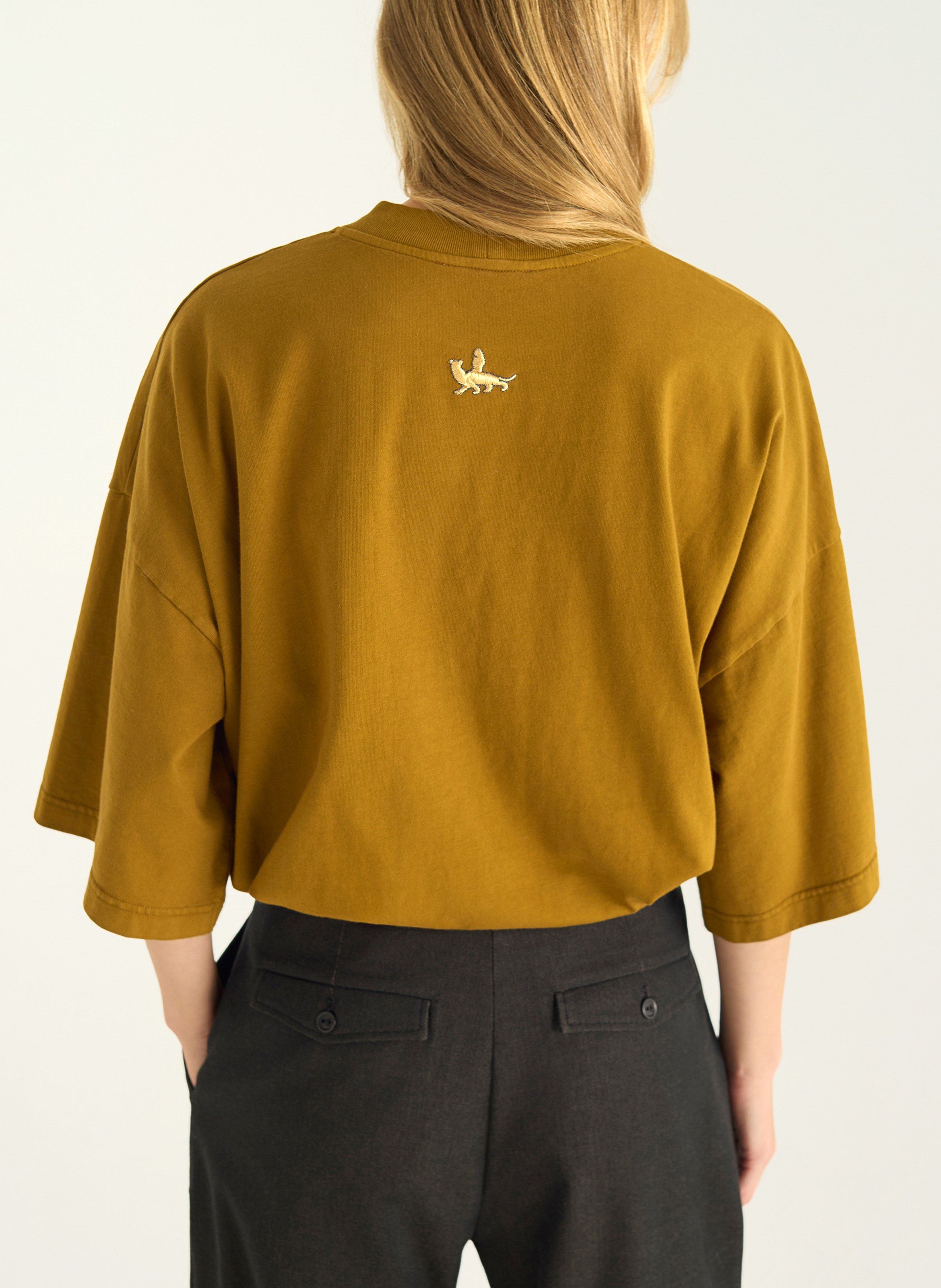 Oversized organic cotton T-shirt COTELAC Brown