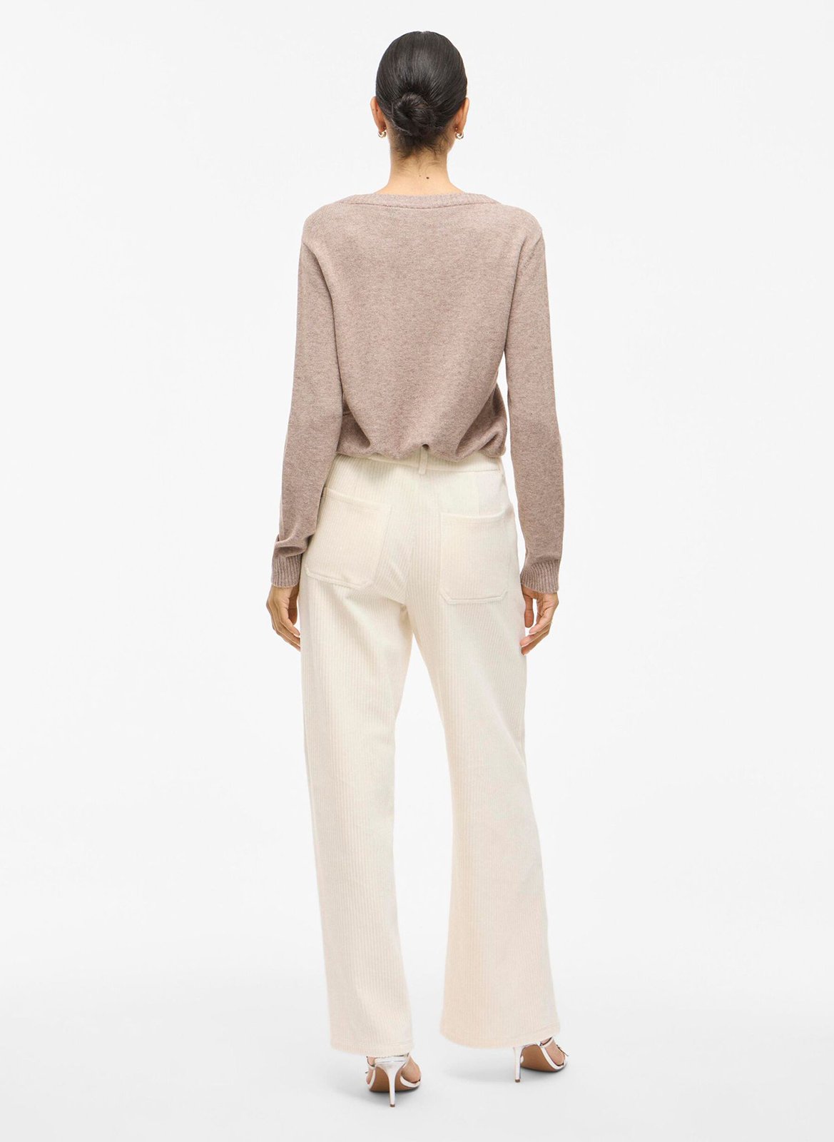 Cotton-blend chinos VILA Beige