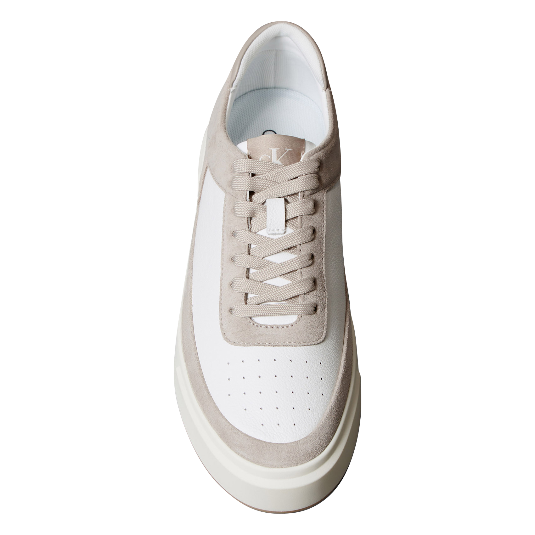 Flat low-top leather sneakers CALVIN KLEIN White