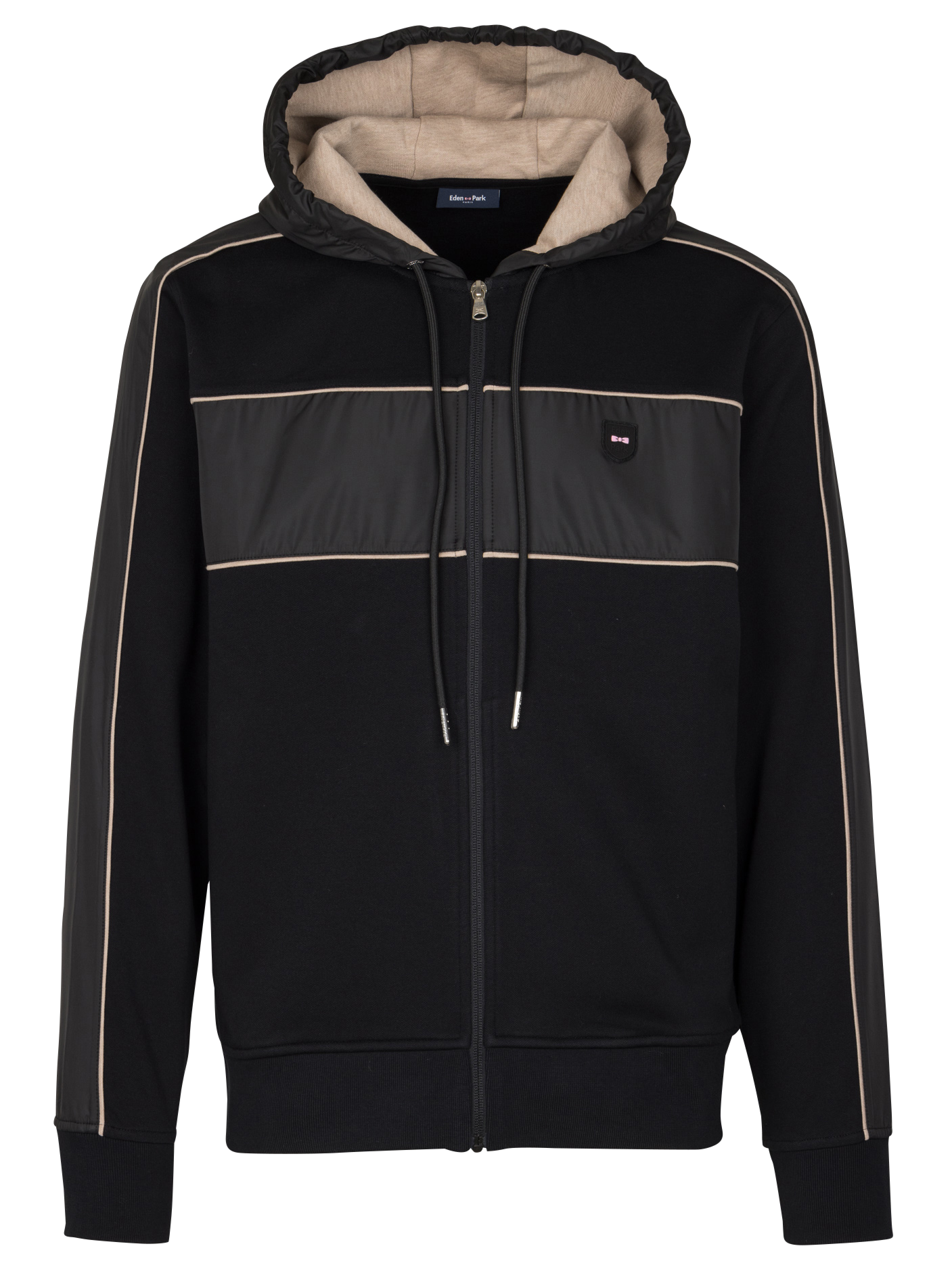 Sweat zippé à capuche EDEN PARK Noir
