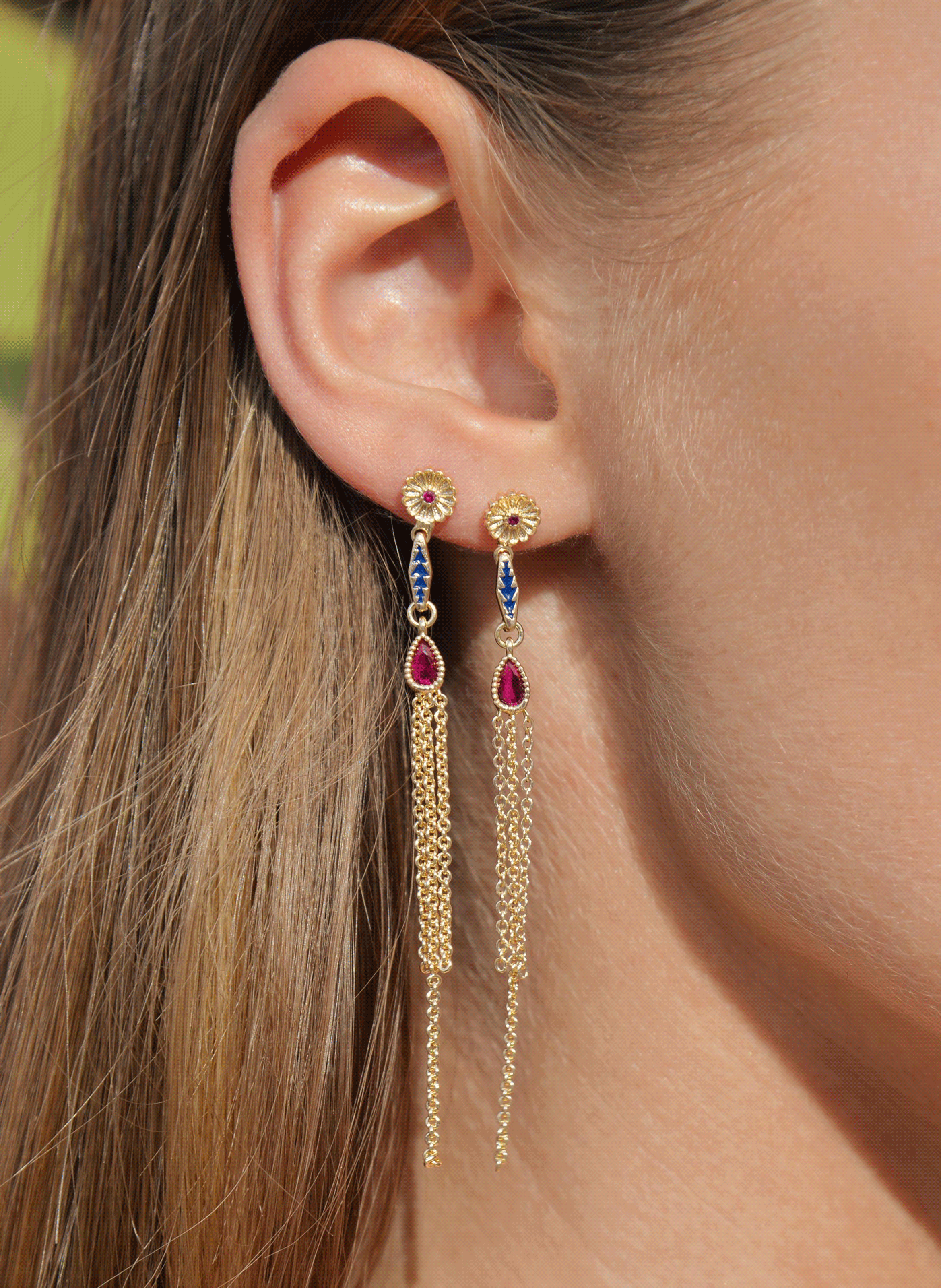 Bead dangling earrings HIPANEMA Golden
