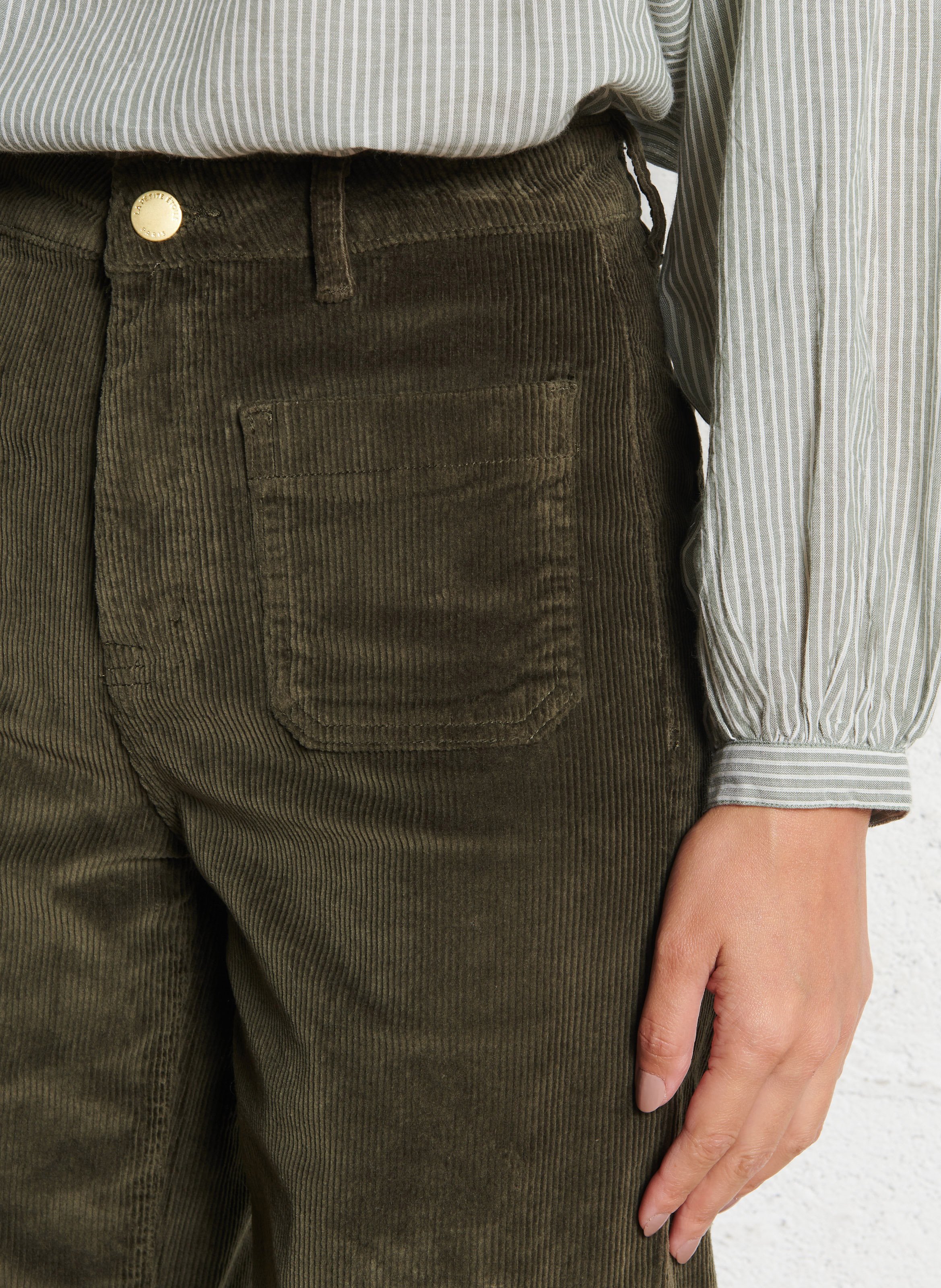 Flared High Waist Jeans aus Baumwoll-Mix LA PETITE ETOILE Khaki