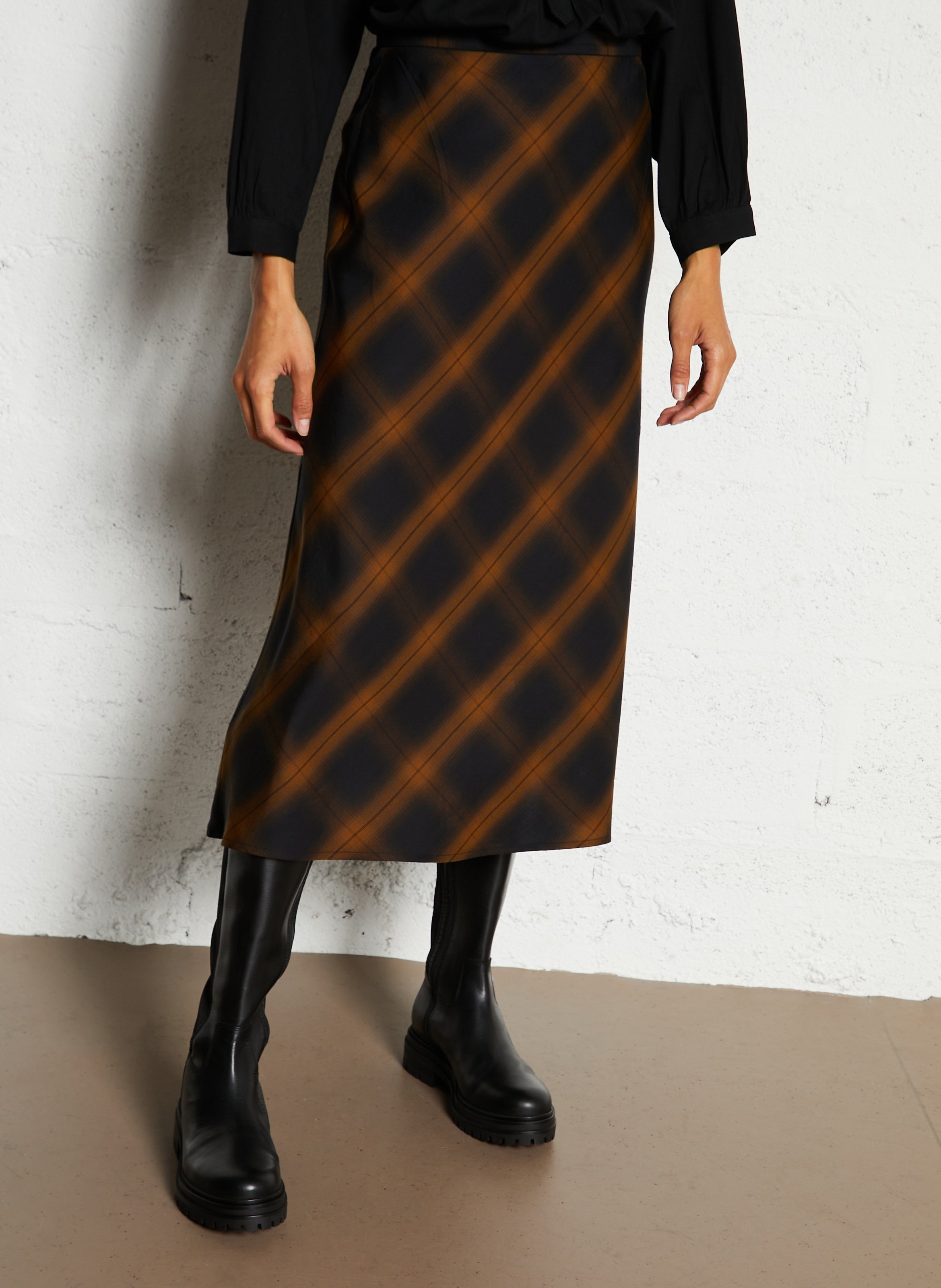 Flared skirt with patterns SEE U SOON Black