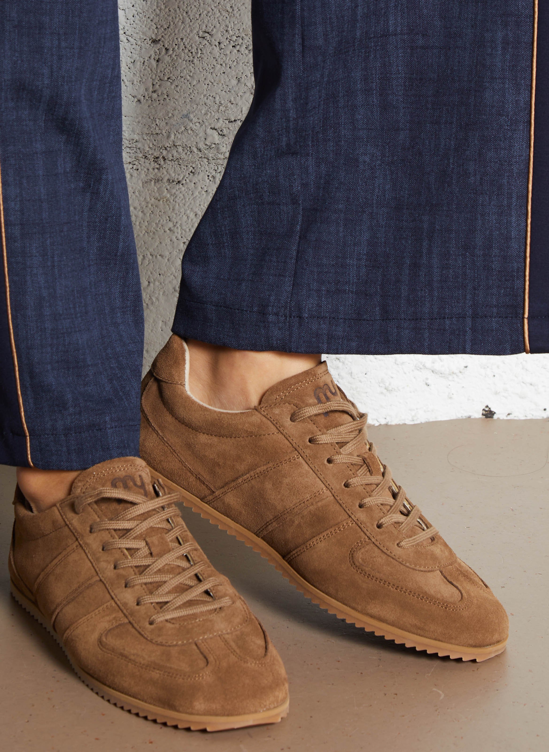 Baskets basses en cuir velours MELLOW YELLOW Marron