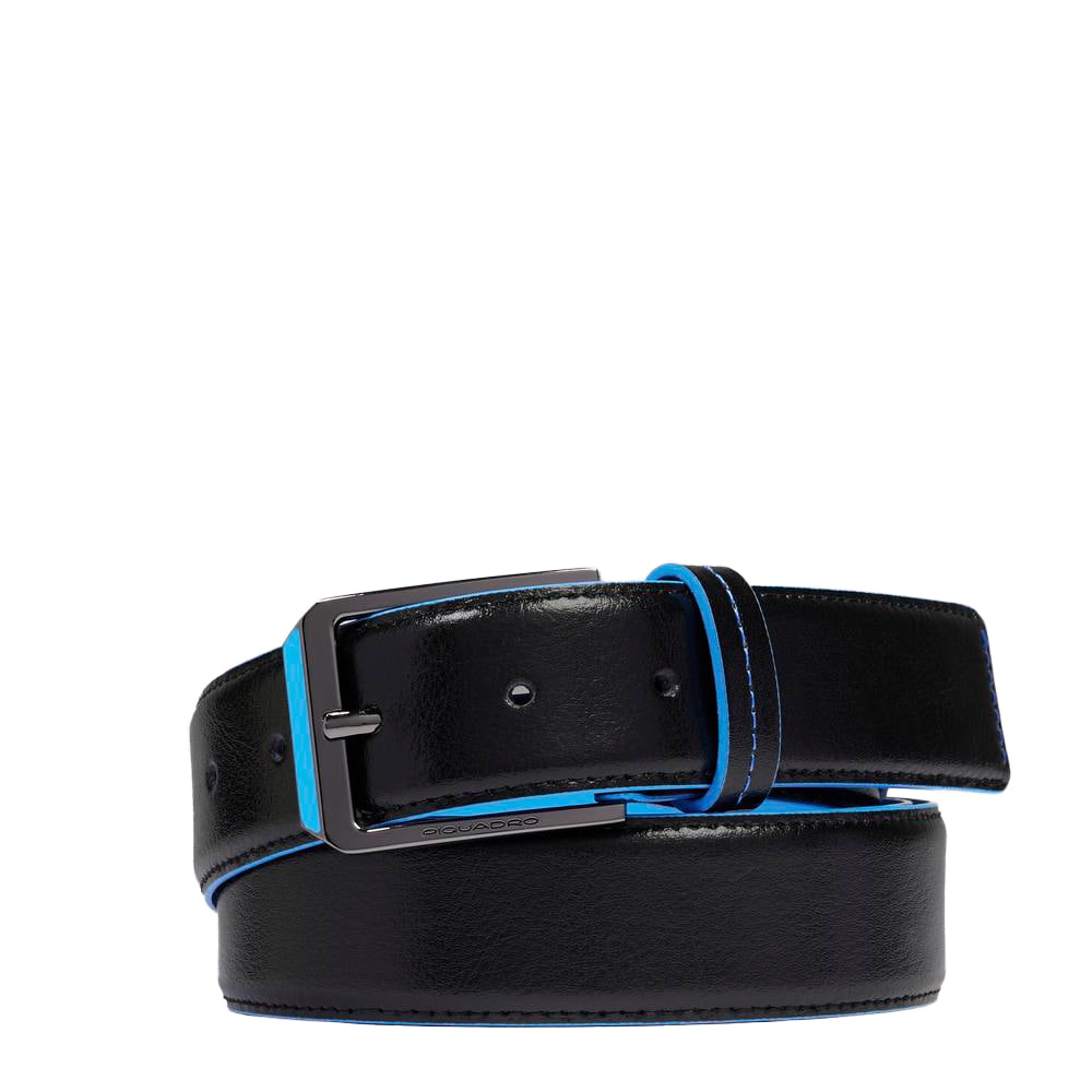 Men's leather belt with buckle. PIQUADRO Black