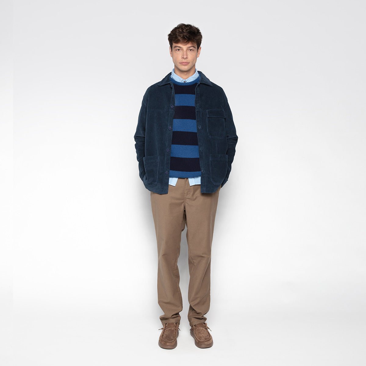 Straight leg pants with elastic waistband SERGE BLANCO Brown