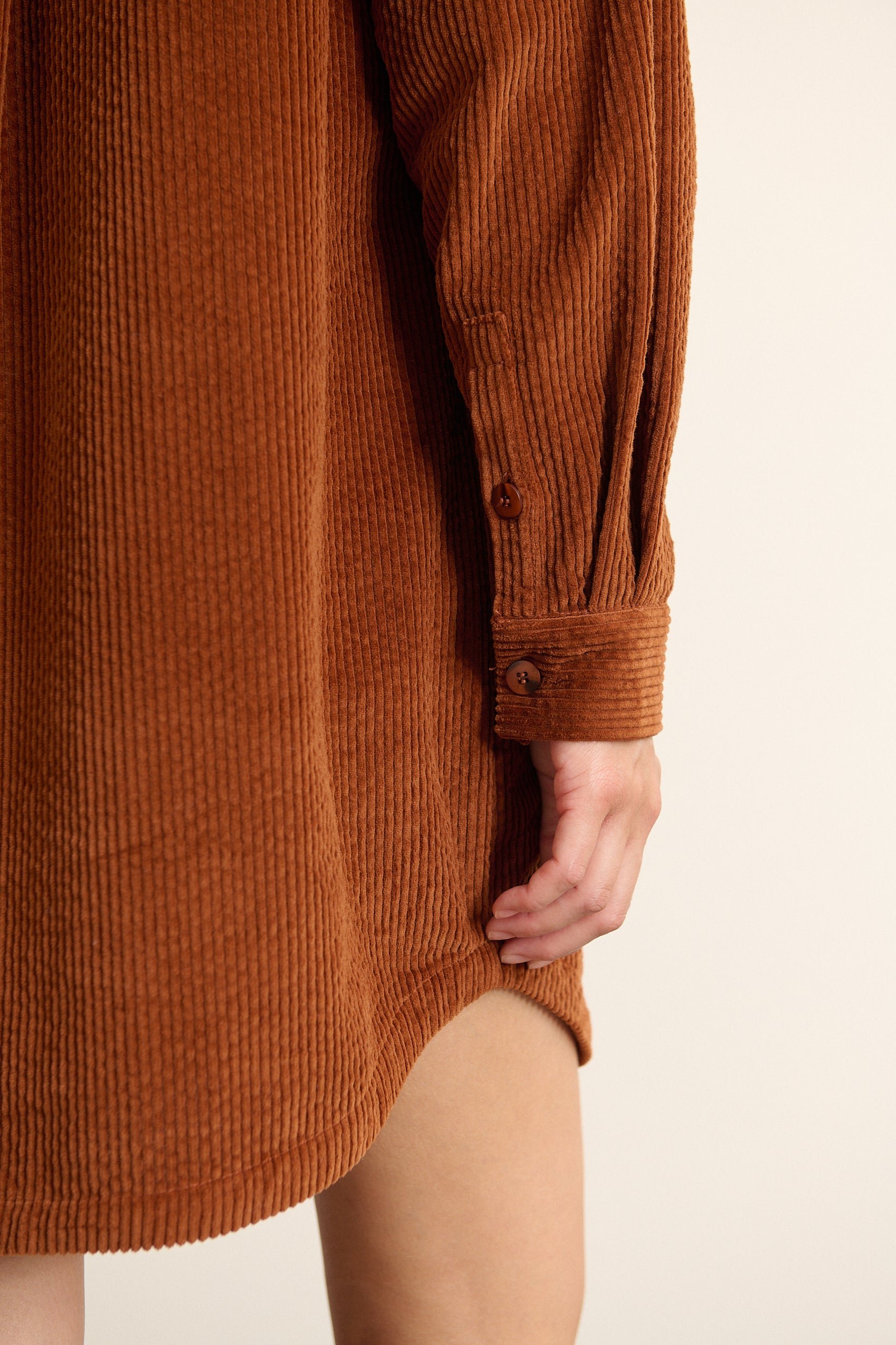 Short velour shirt dress GARANCE PARIS Brown