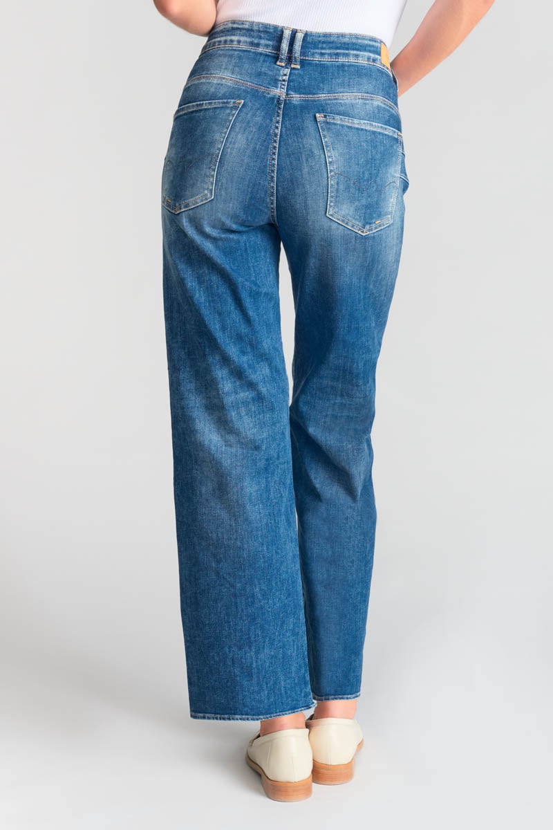 High-waisted straight leg push-up jeans, 7/8 length LE TEMPS DES CERISES Blue