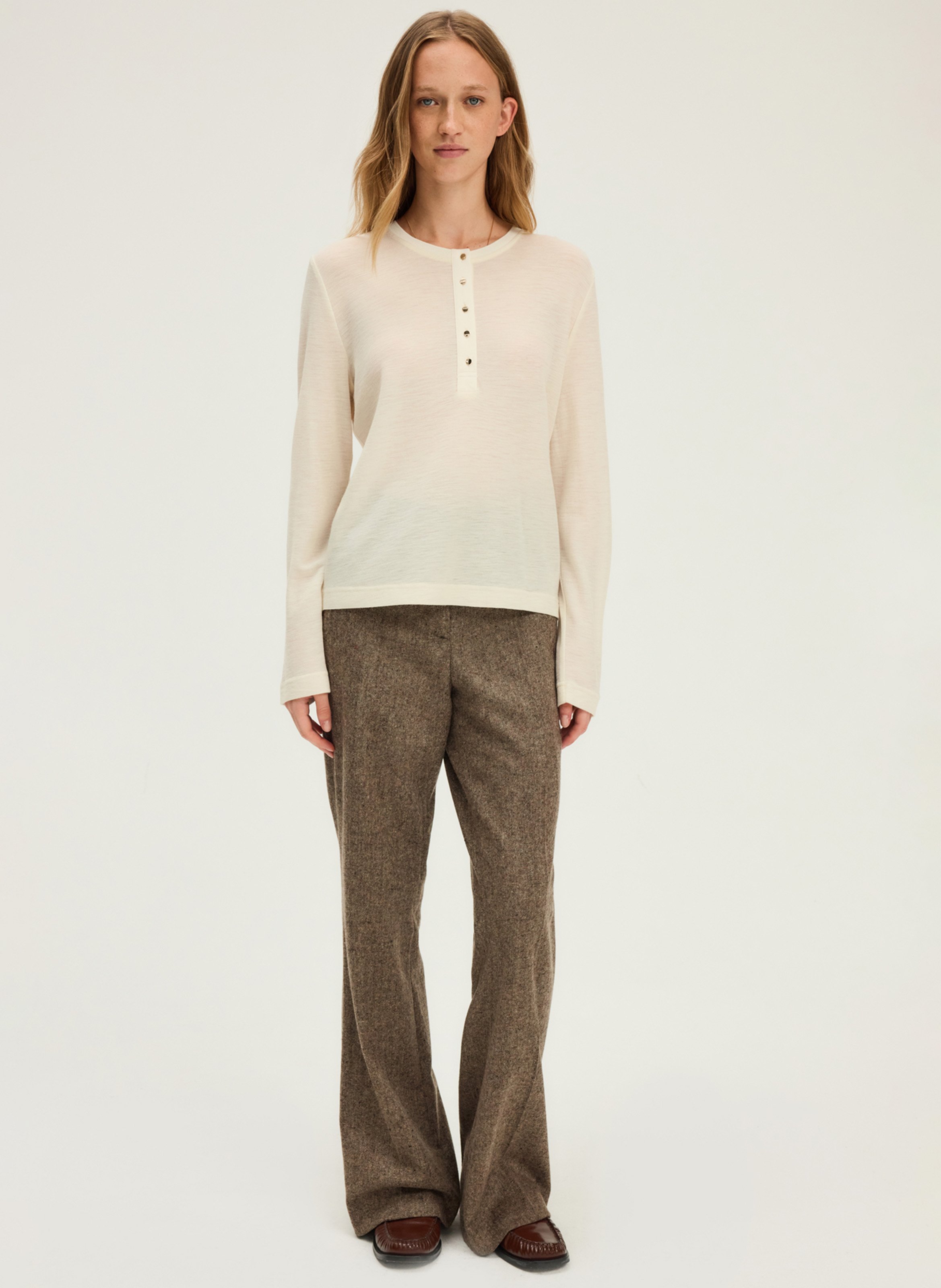 Abidjan wool round-neck sweater PABLO Beige