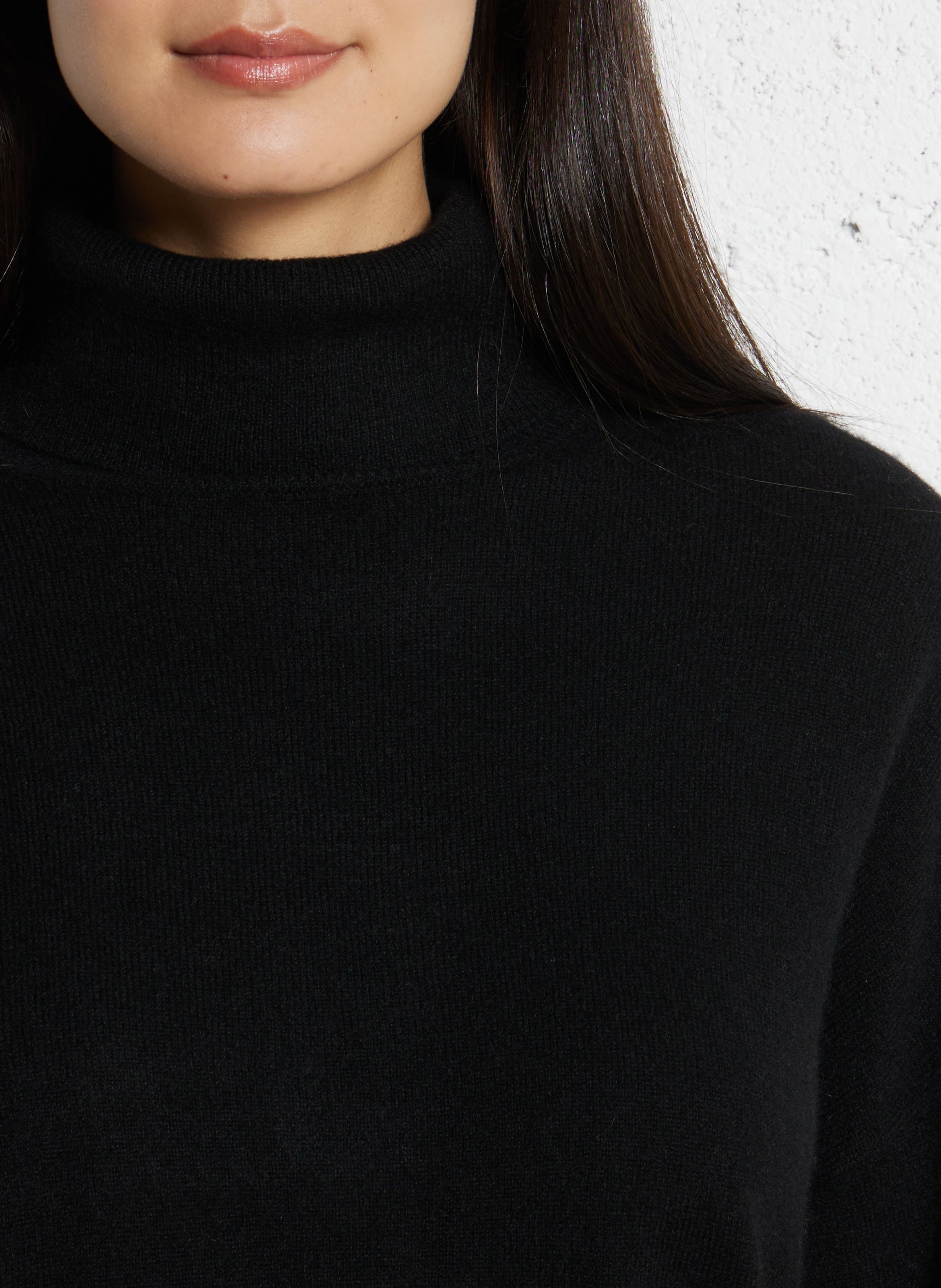 Pull oversize col roulé en cachemire SUD EXPRESS Noir