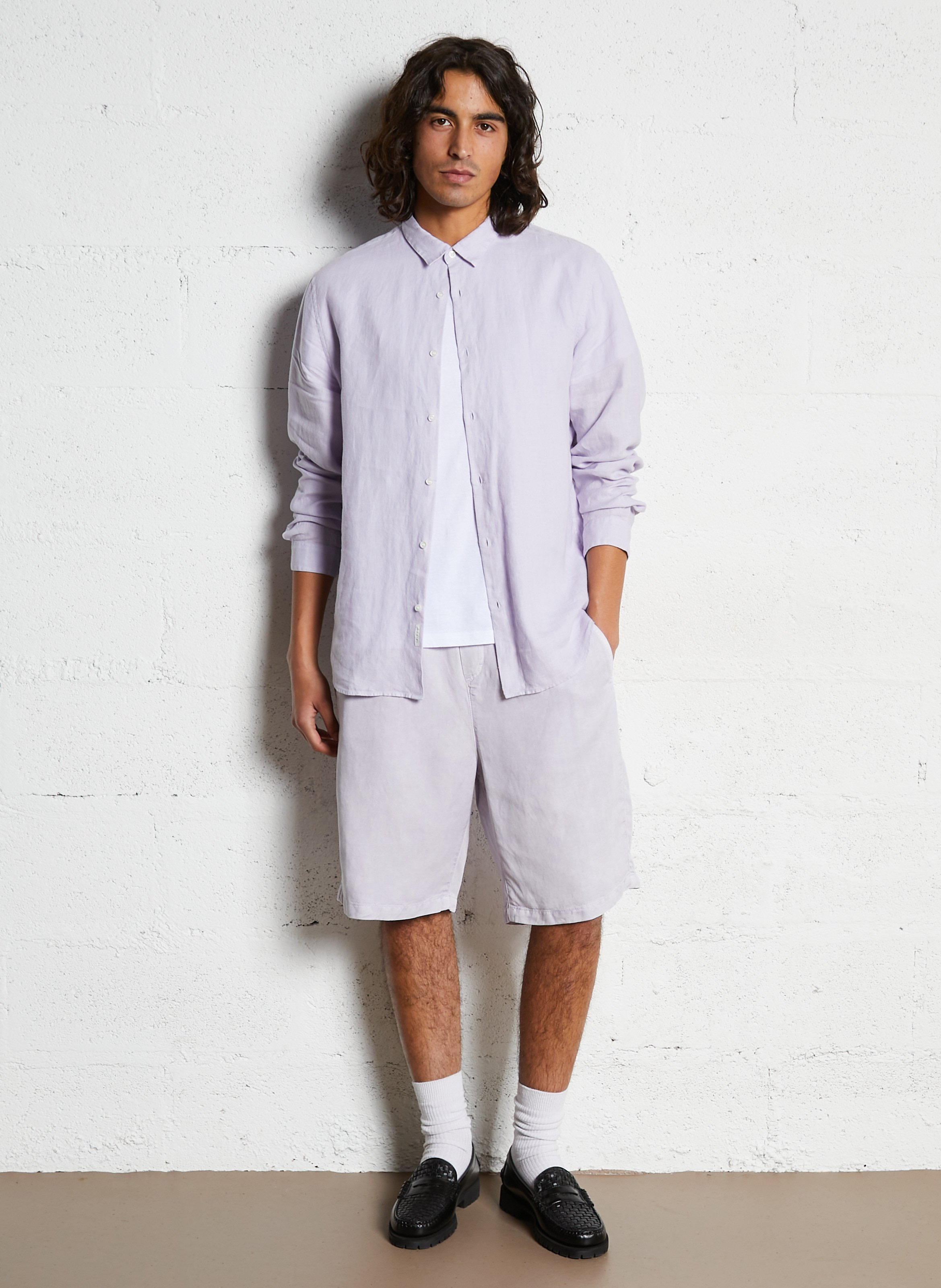 Uni casual straight Bermuda shorts IKKS Violet