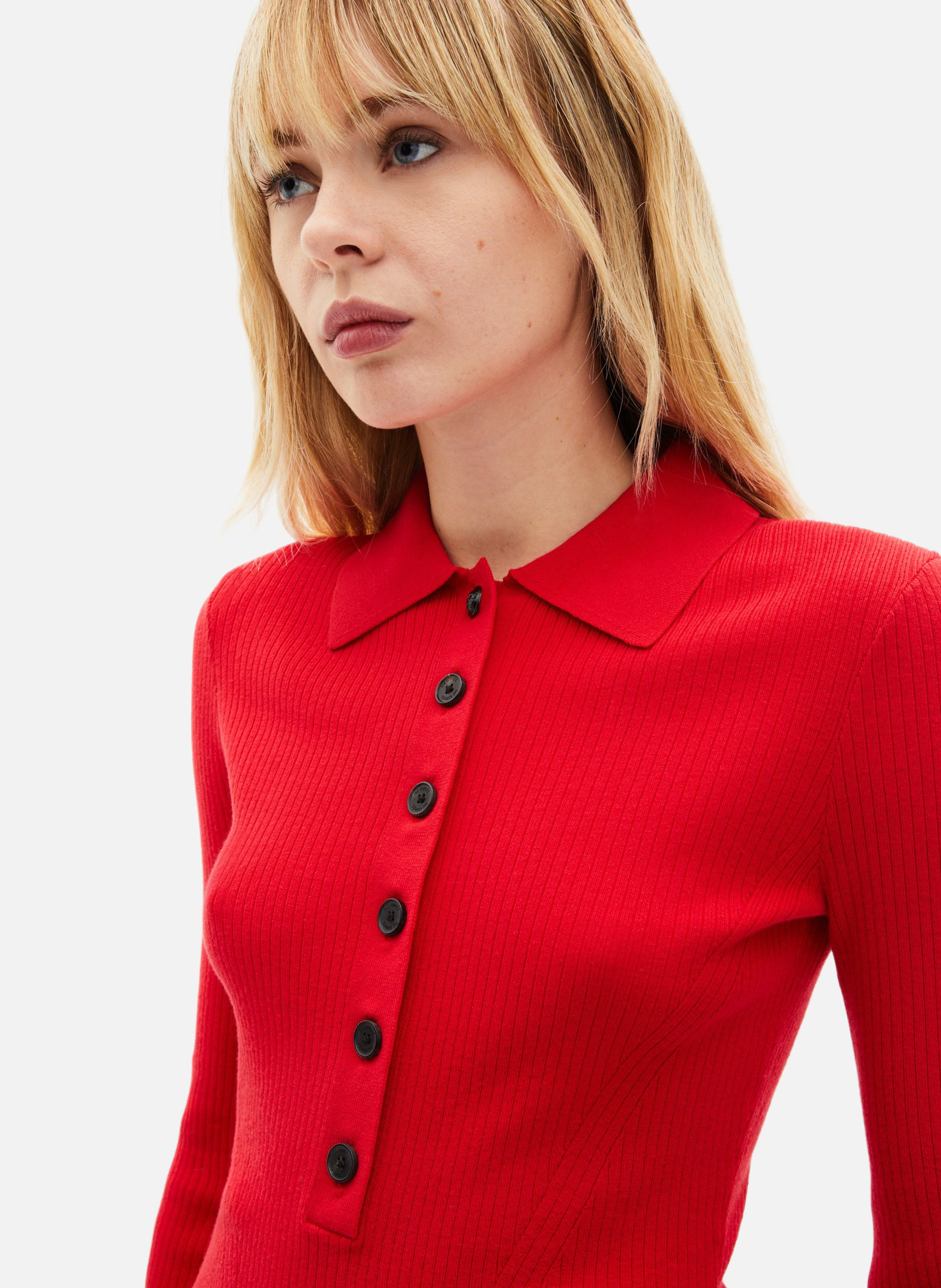 Knitted ribbed sweater THE KOOPLES Red