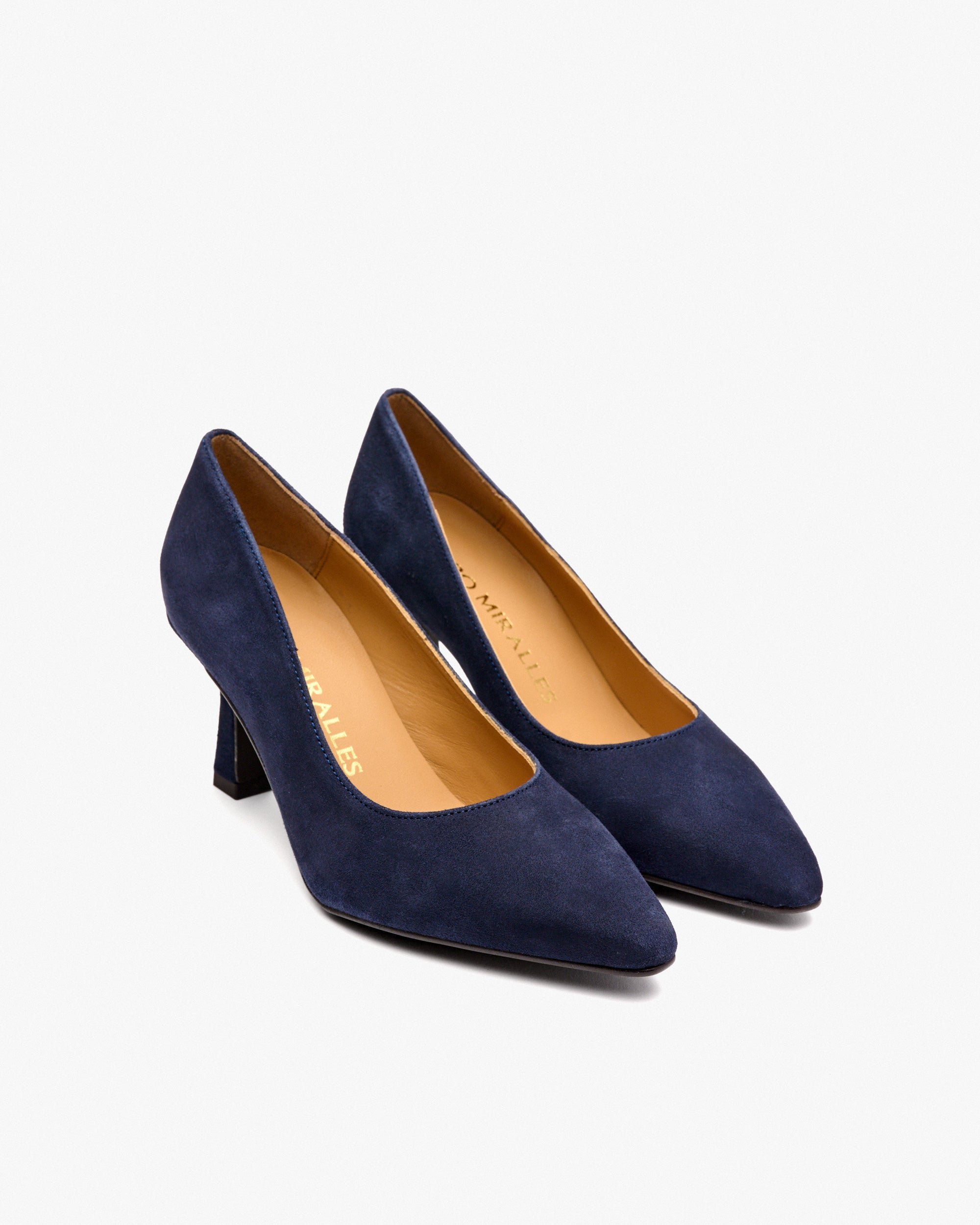 Escarpins à talon en daim. PEDRO MIRALLES Bleu