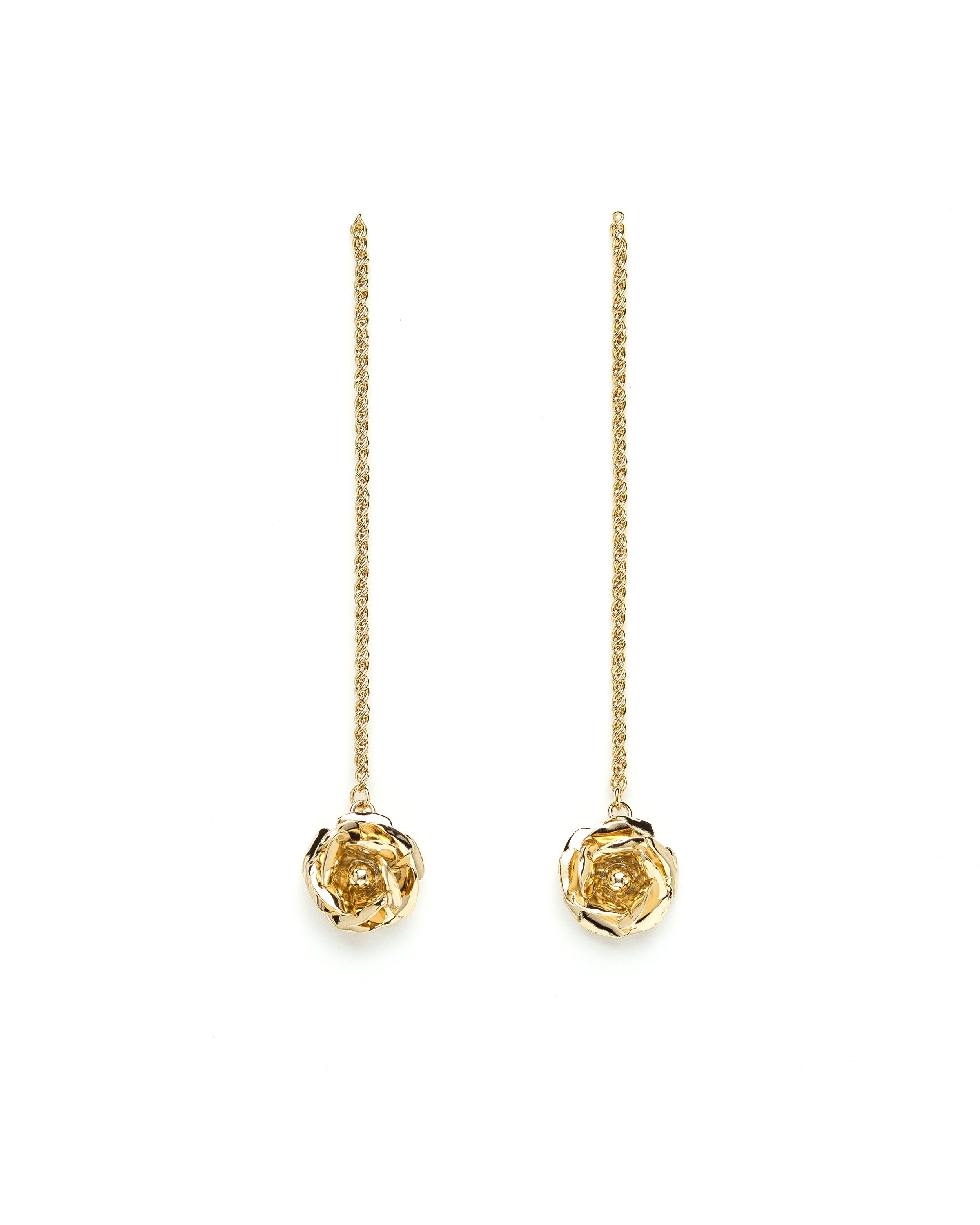 Dangling earrings with gold-plated fine gold flower MONSIEUR SIMONE Golden