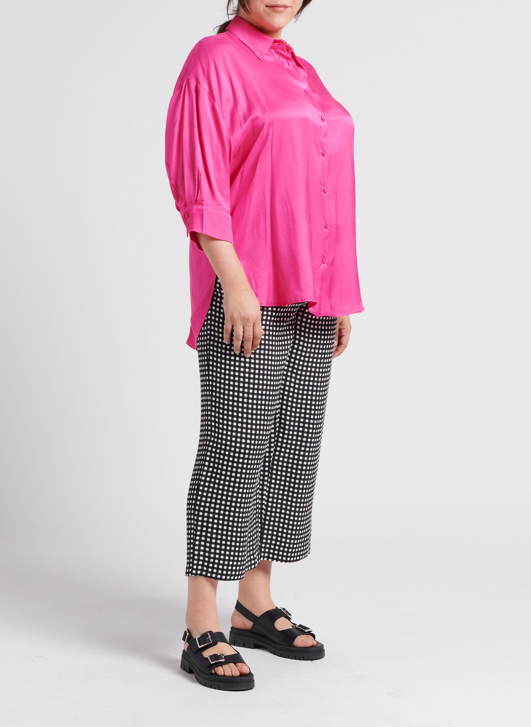 Wijde, geruite broek PERSONA by Marina Rinaldi No Color