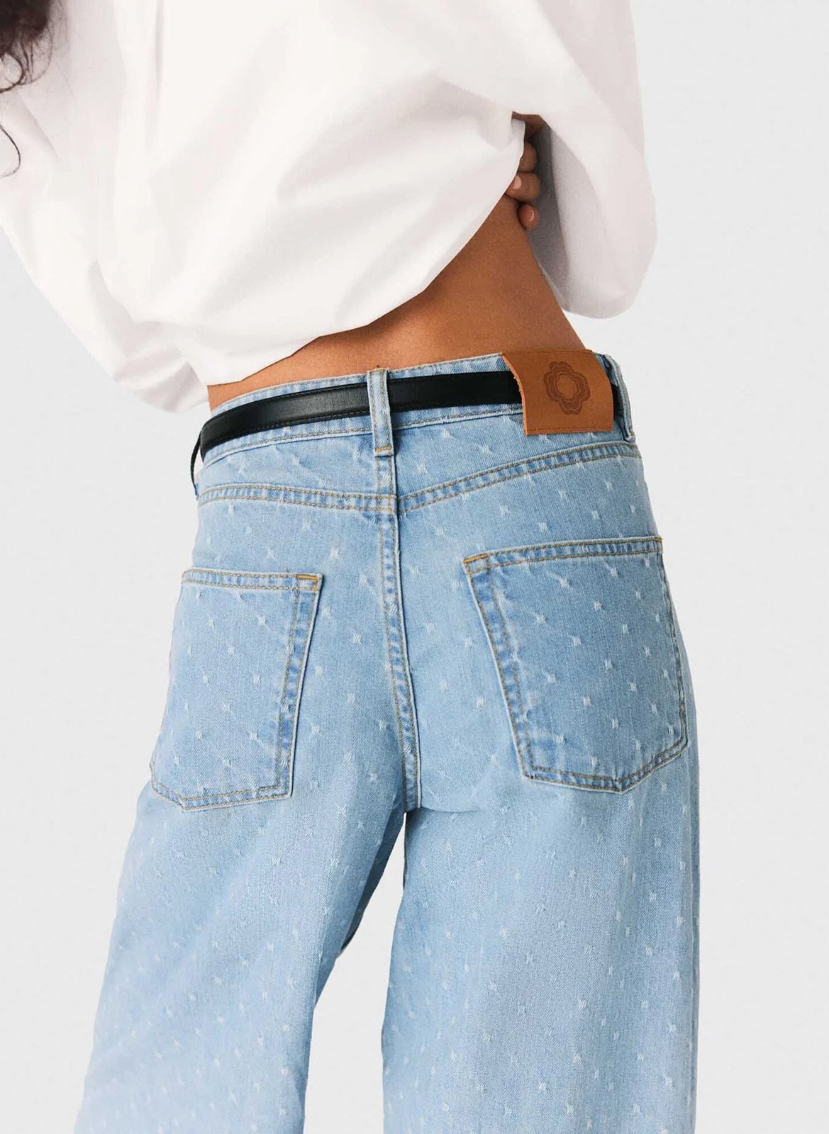 Hoge taille ballon jeans met stippen MAJE Blauw