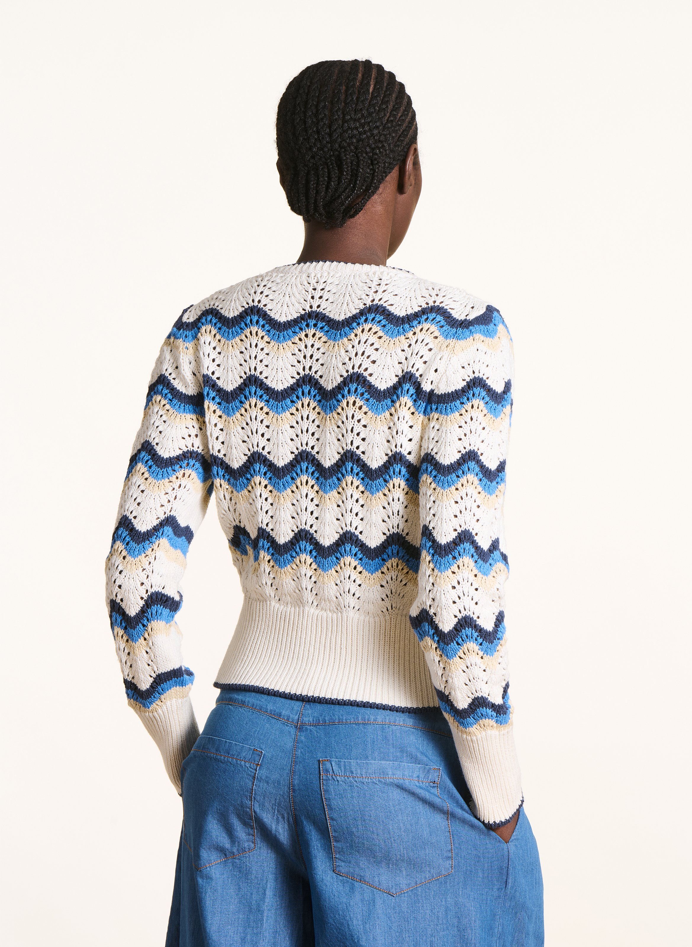 Lull ronde hals met strepen LA FEE MARABOUTEE Blauw