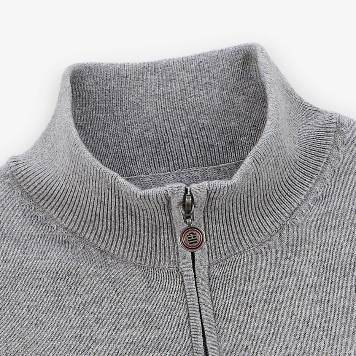 Cotton and wool sweater with zip-up neck SERGE BLANCO Grey
