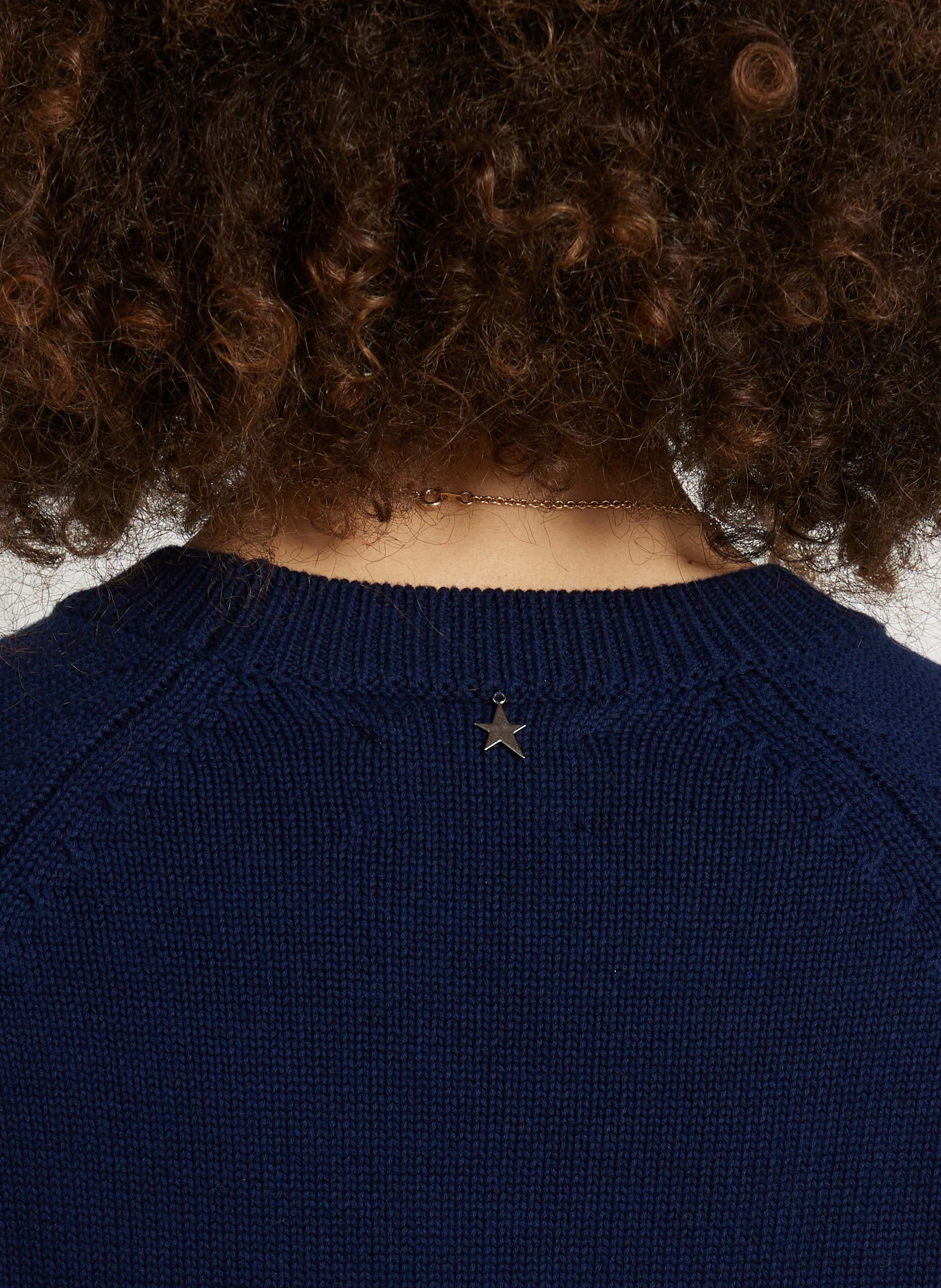 Pull droit col rond en coton SUD EXPRESS Bleu