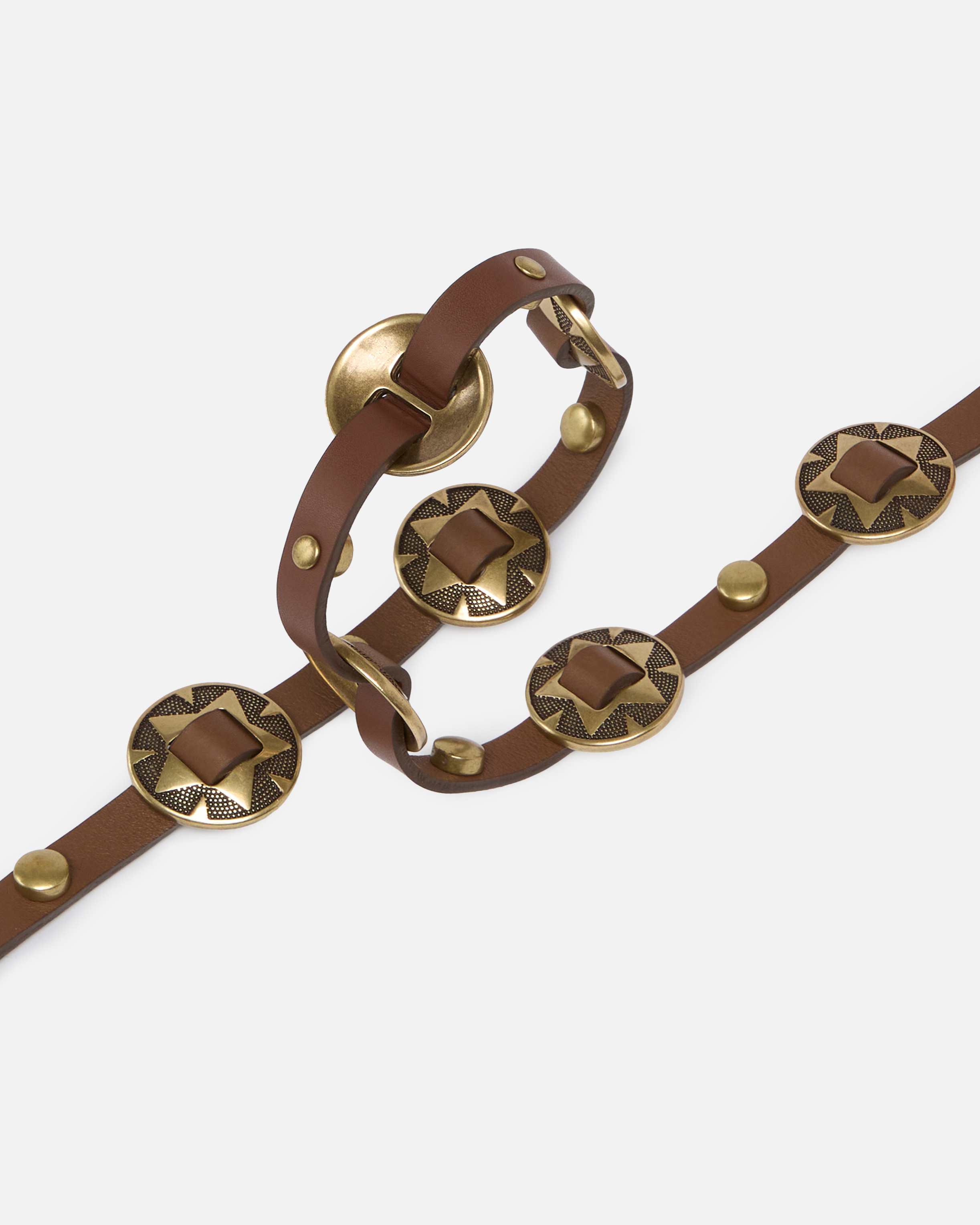 Thin belt with 1 cm engraved metal plates PINKO Multicolored