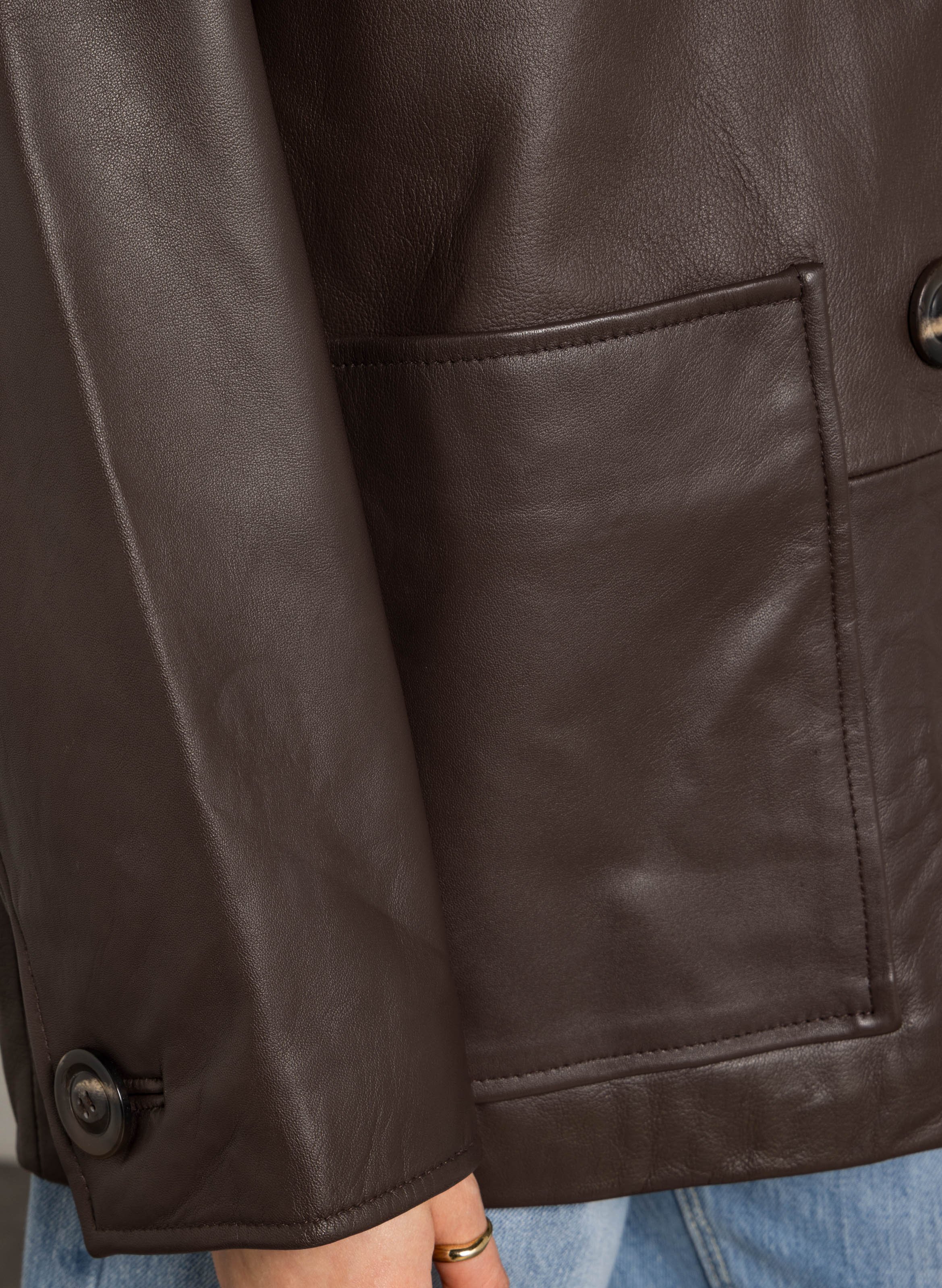 Lammlederblouson mit klassischem Kragen SOEUR Braun