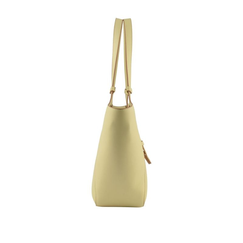 Calfskin leather shoulder bag POURCHET Yellow