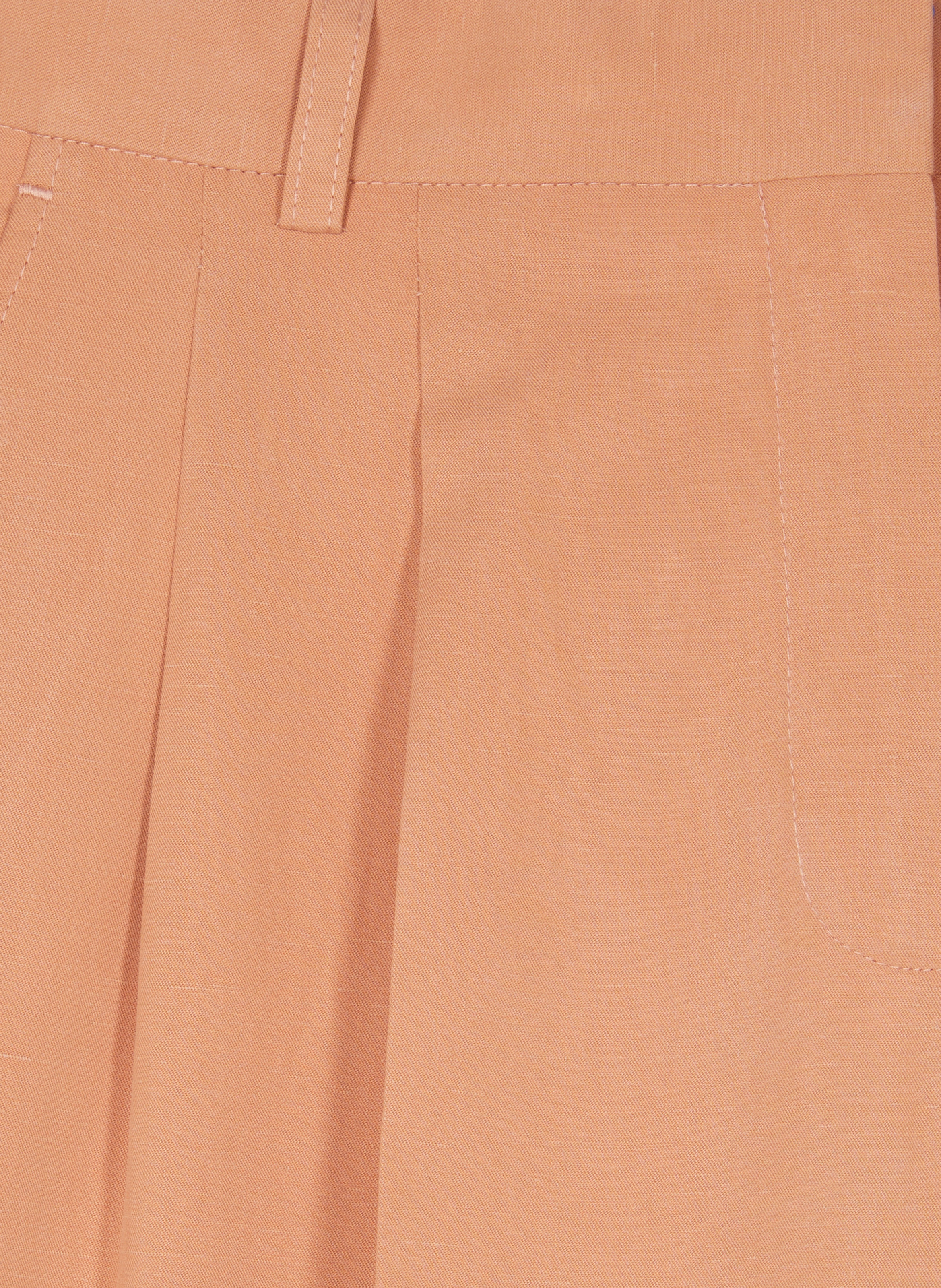 Wide-leg tailored trousers in linen and cotton THE KOOPLES Brown