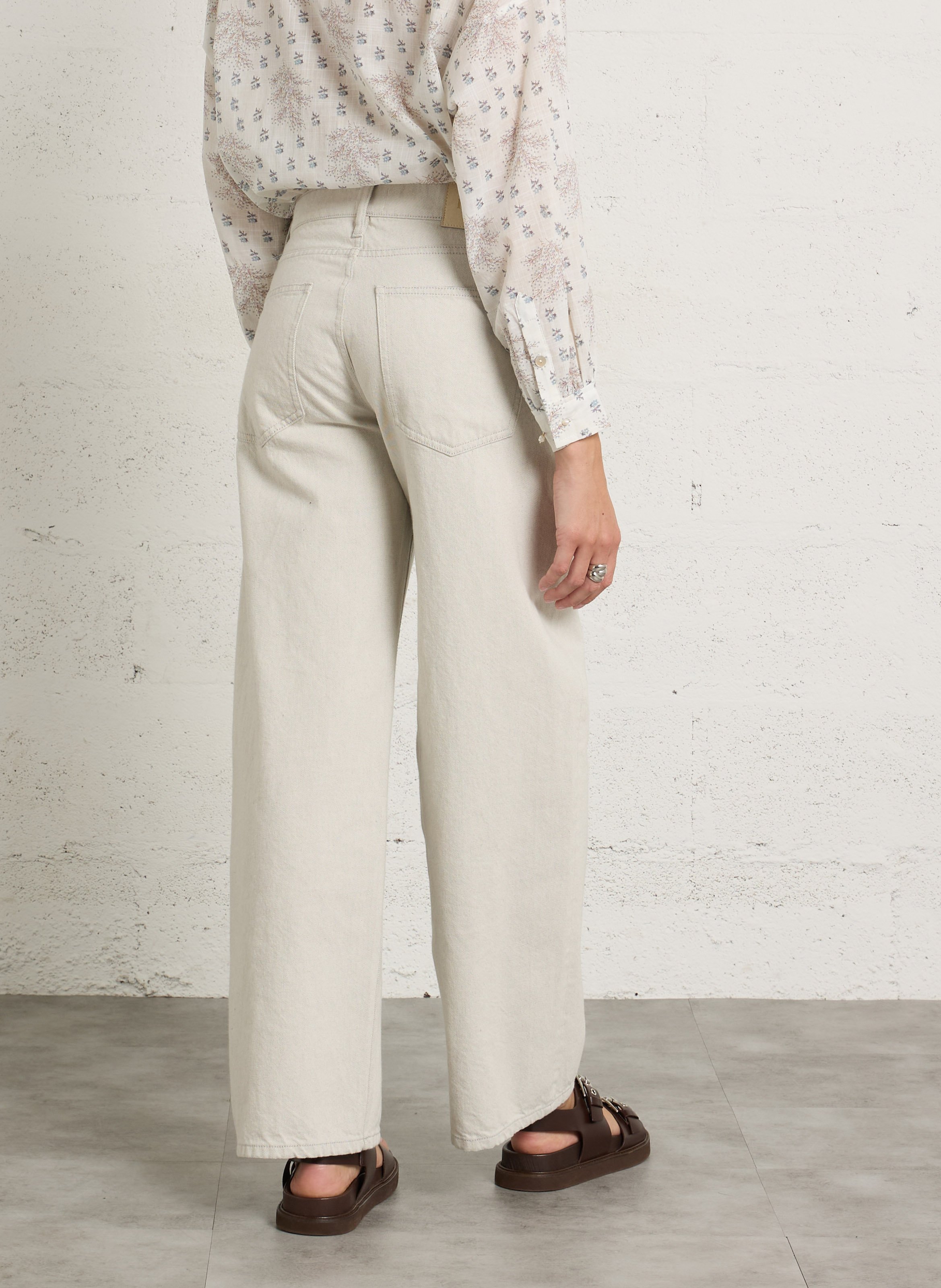 Jean large en coton LAB DIP Beige