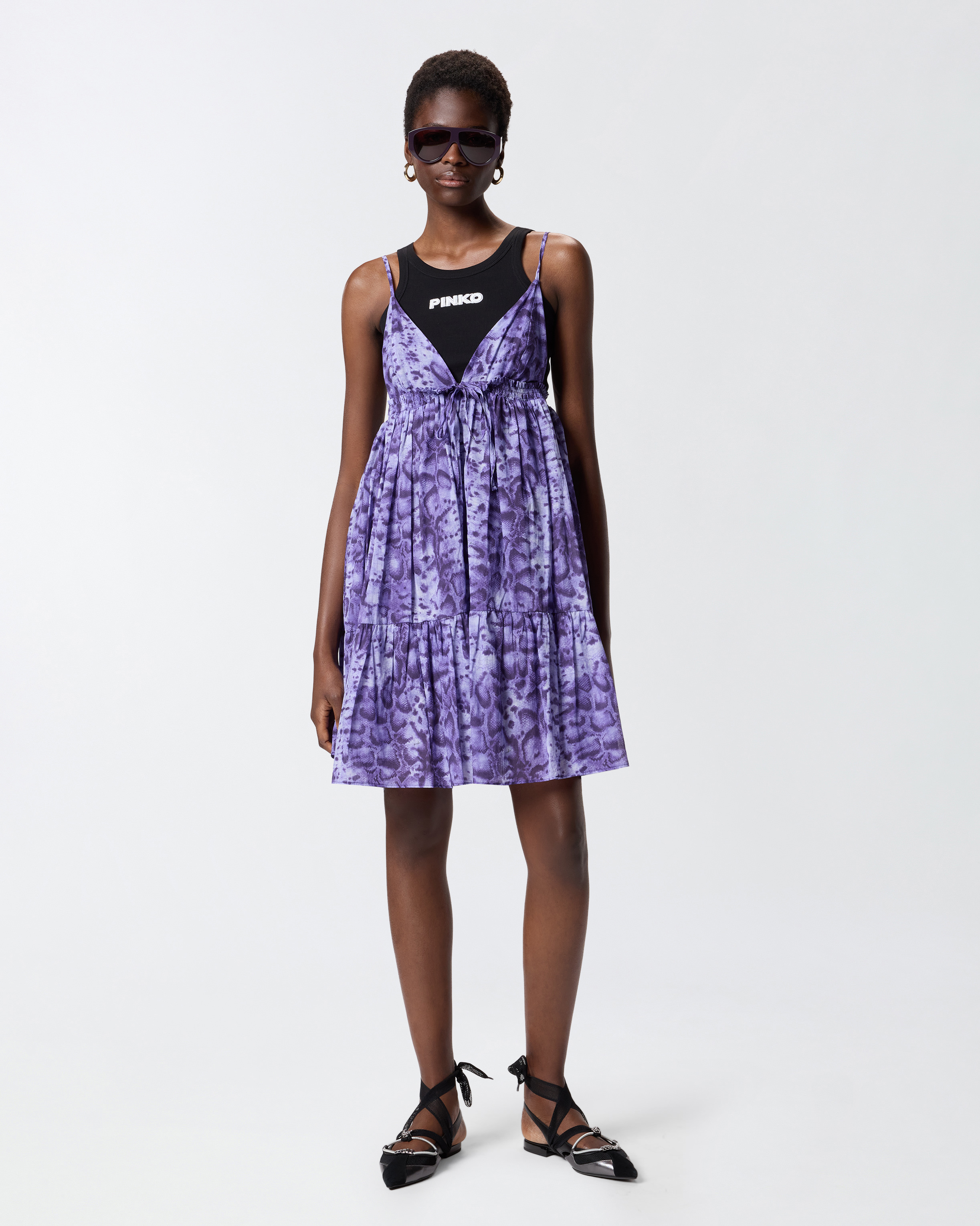 Robe courte à imprimé serpent PINKO