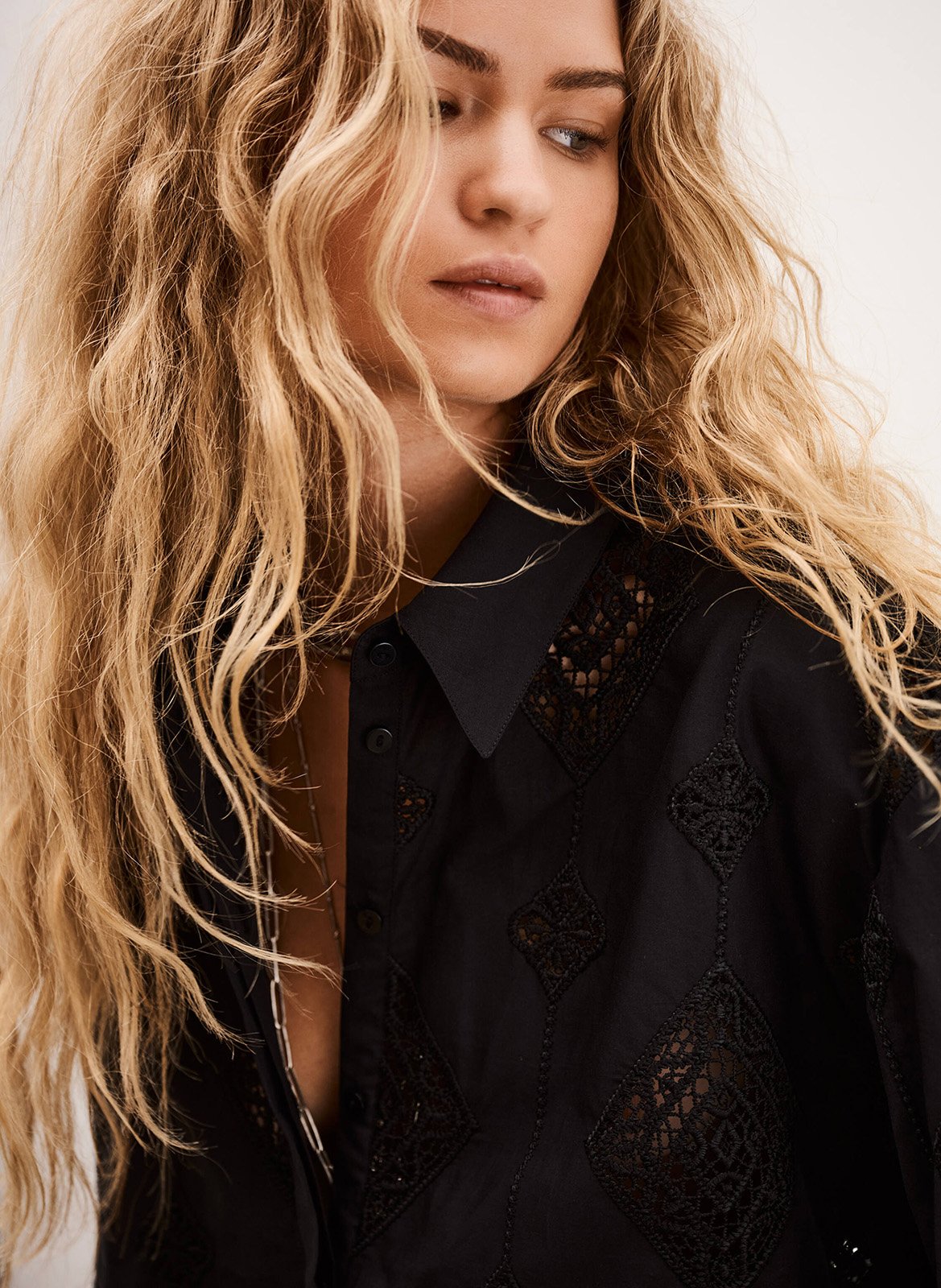 Chemise en coton mélangé  BA&SH Noir