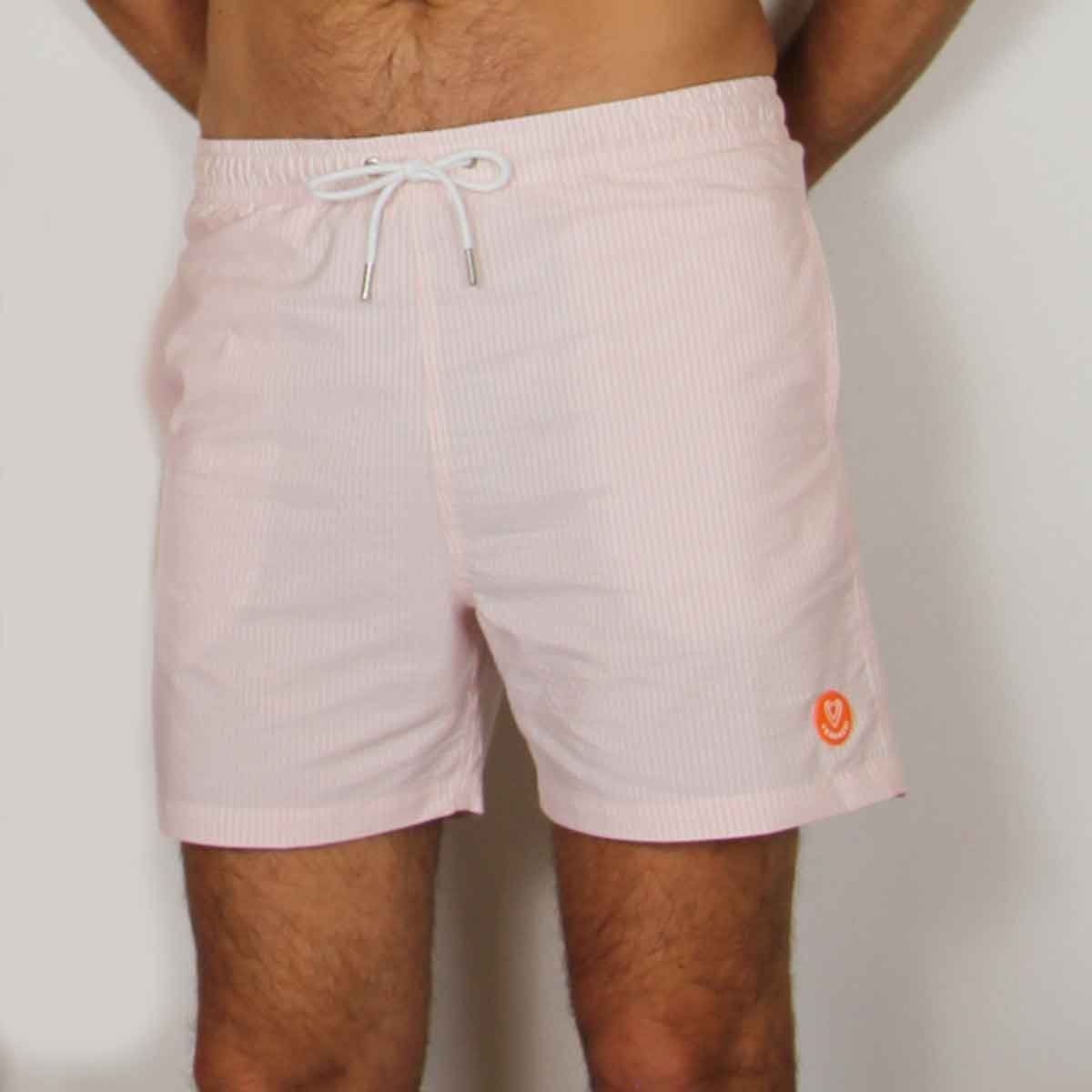 Swim shorts the solar seersucker VENDREDI SWIMWEAR Pink
