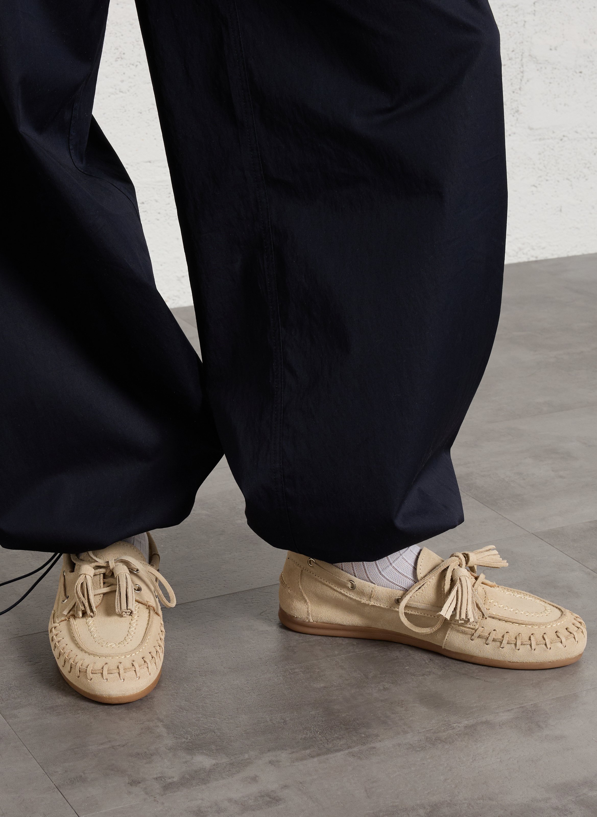 Segelschuhe aus Leder POSA Beige